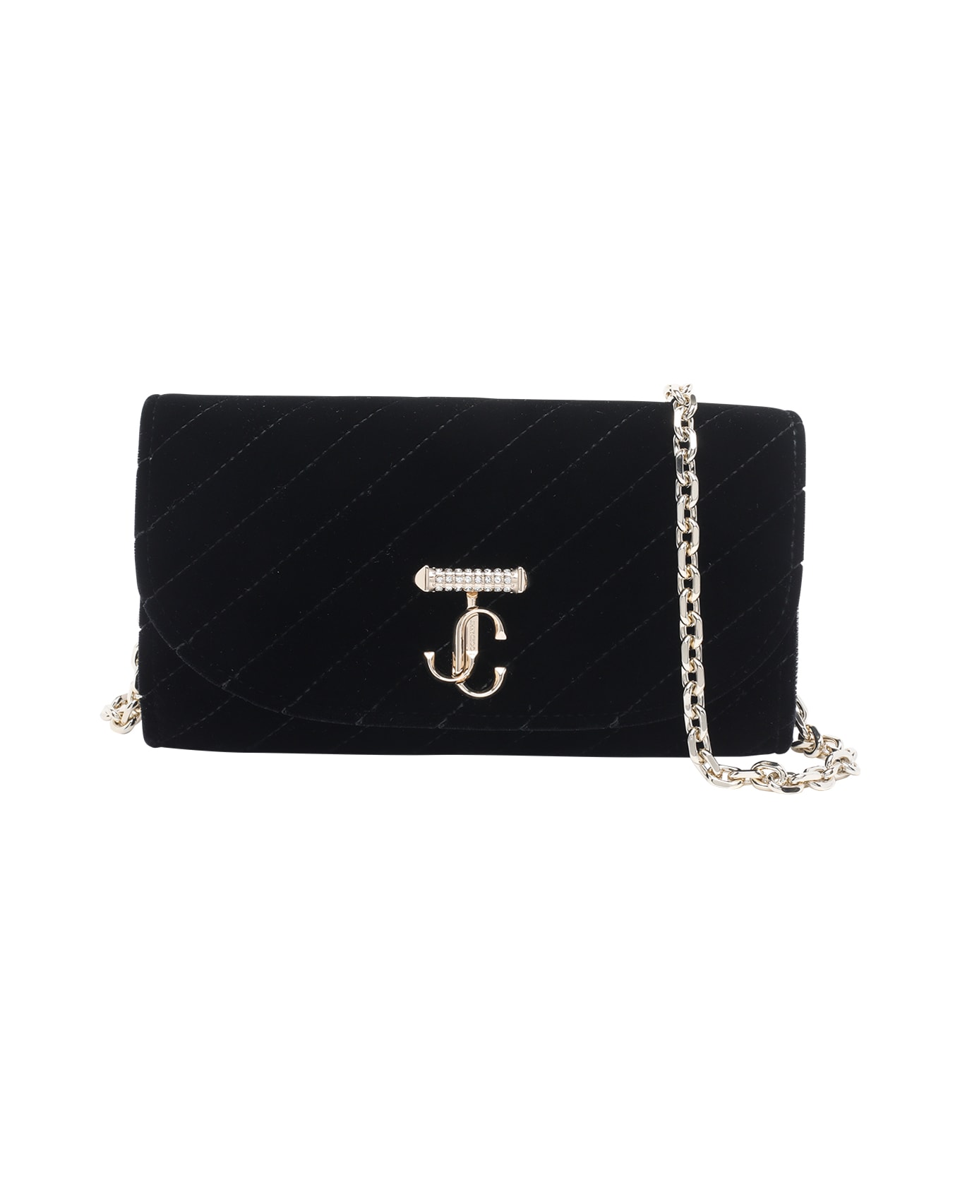 Jimmy Choo Curve Chain Wallet - Black