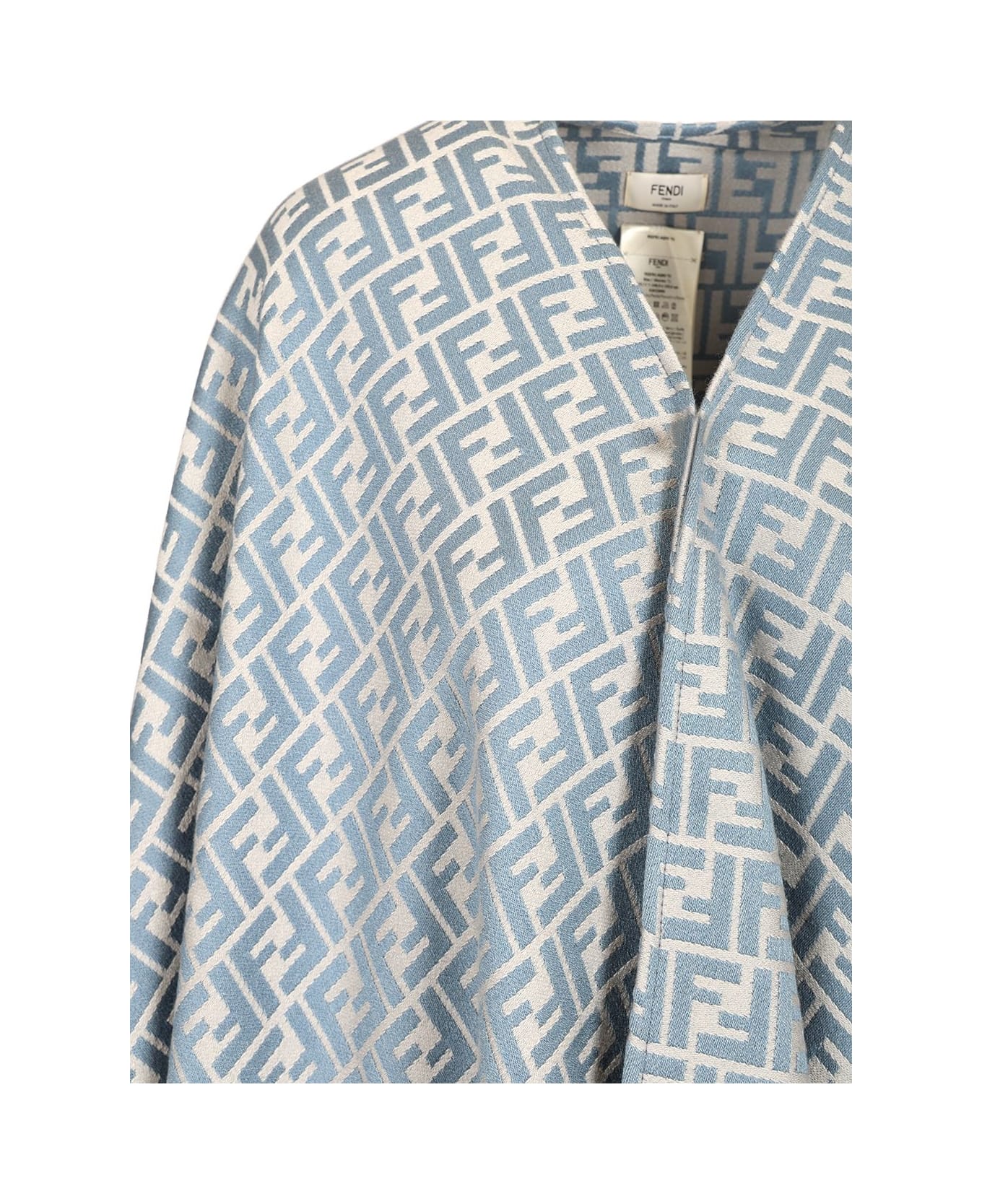 Fendi Wool And Silk Poncho - Blue