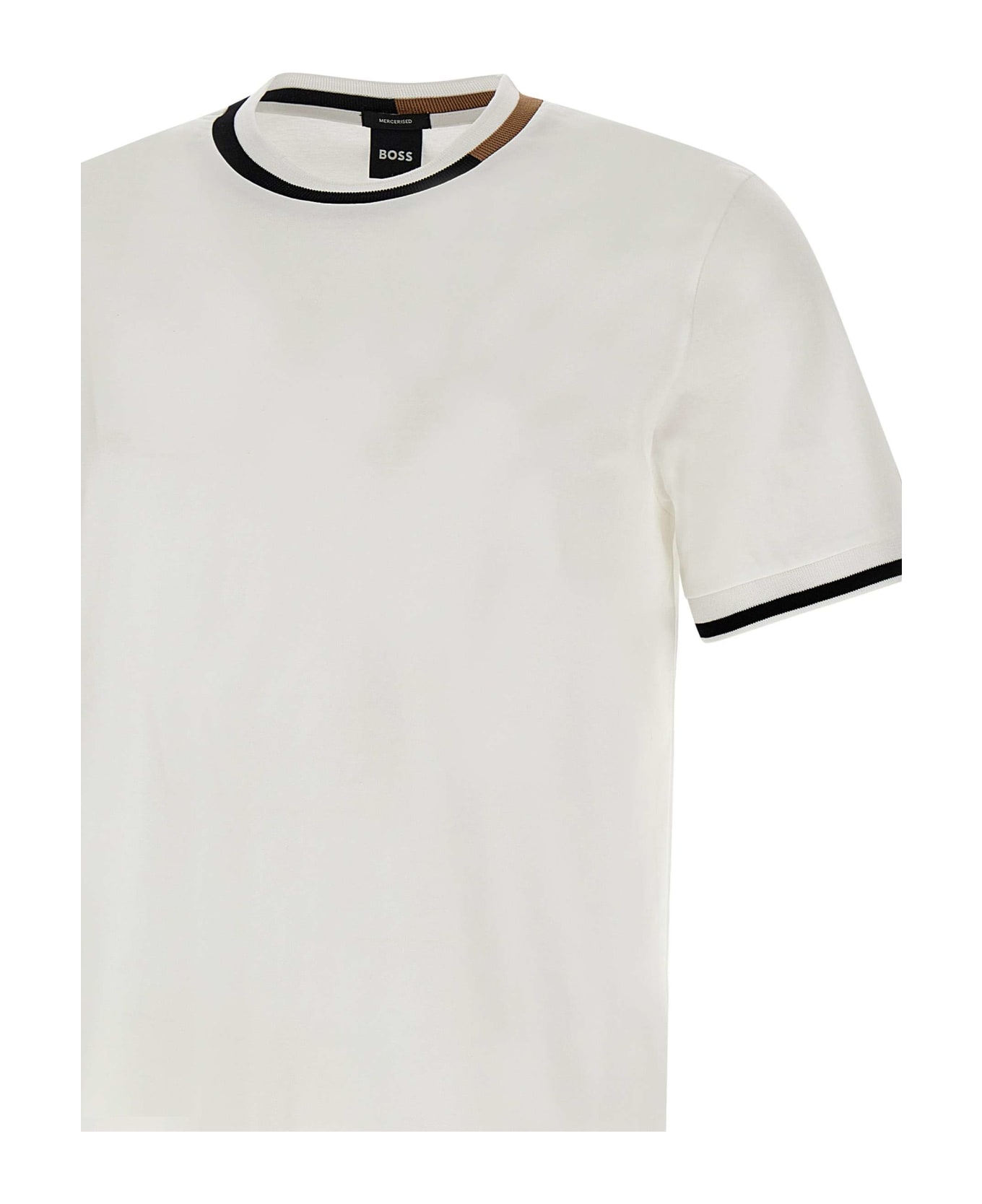 Hugo Boss "thompson" Mercerized Cotton T-shirt - WHITE