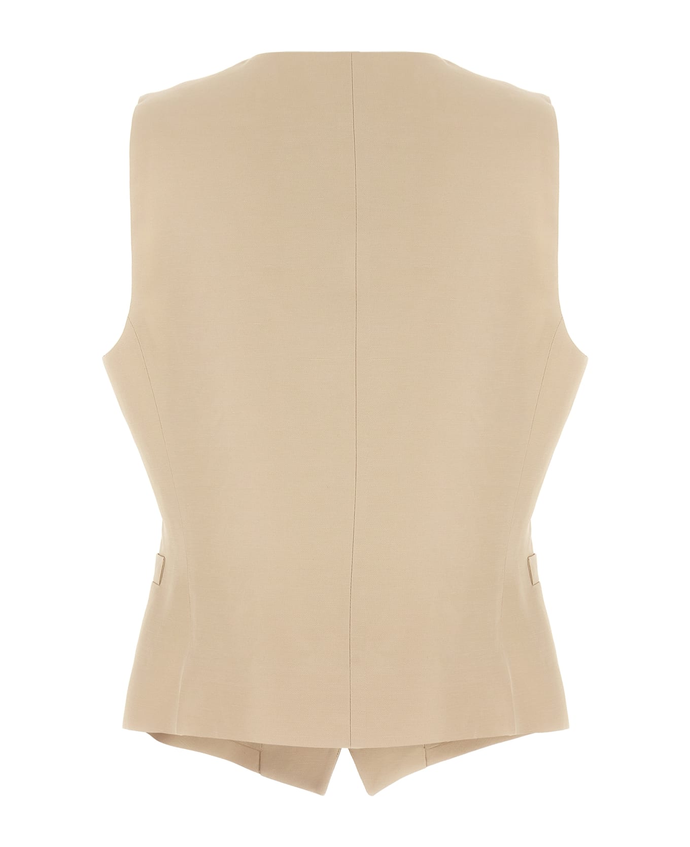 Alberto Biani Linen Viscose Vest - Beige