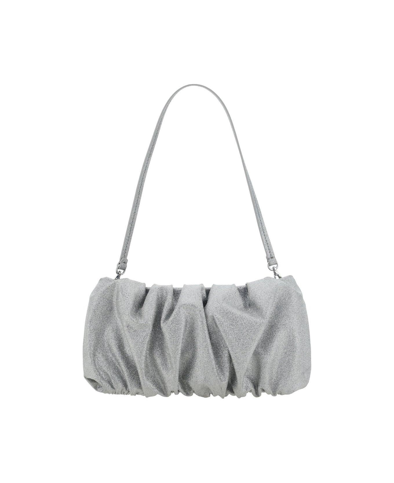 STAUD Bean Ruched Convertible Shoulder Bag - SILVER