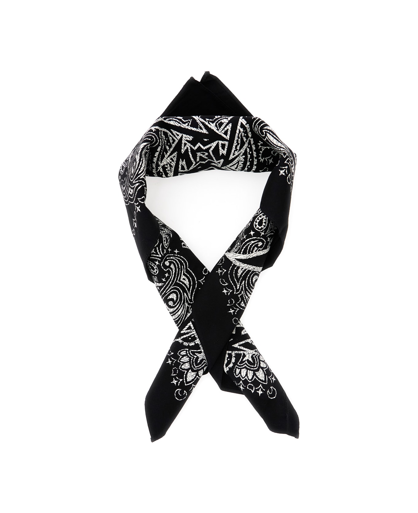 REPRESENT Black Square Scarf With All-over Metallica Logo Print In Cotton Man - Black