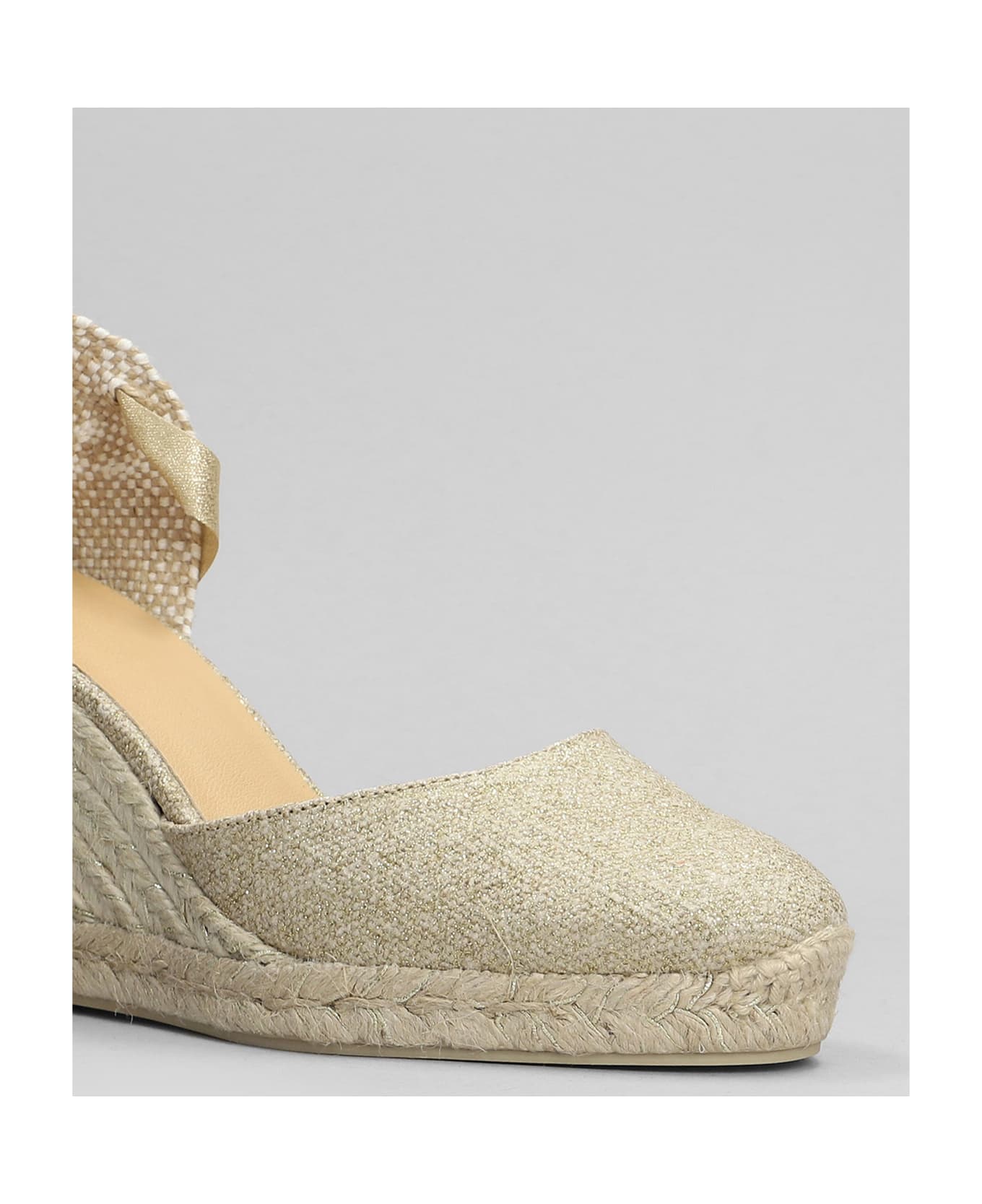 Castañer Carina-8-032 Wedges In Gold Canvas - gold