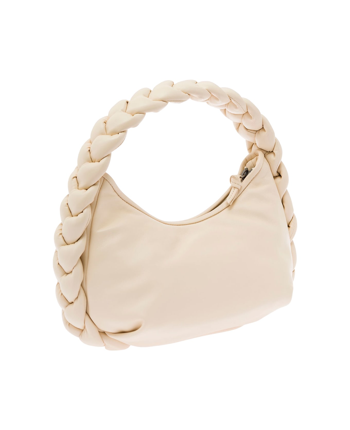 Hereu 'espiga' White Handbag With Woven Handle In Leather Woman - White トートバッグ