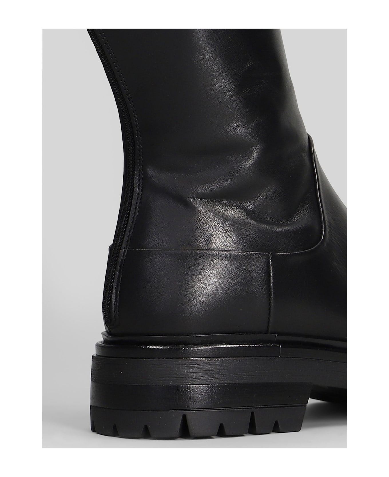 Elena Iachi Combat Boots In Black Leather - black ブーツ
