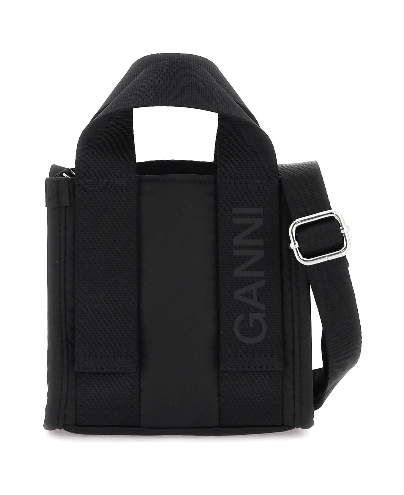 Ganni Tech Mini Tote Bag - BLACK (Black) トートバッグ