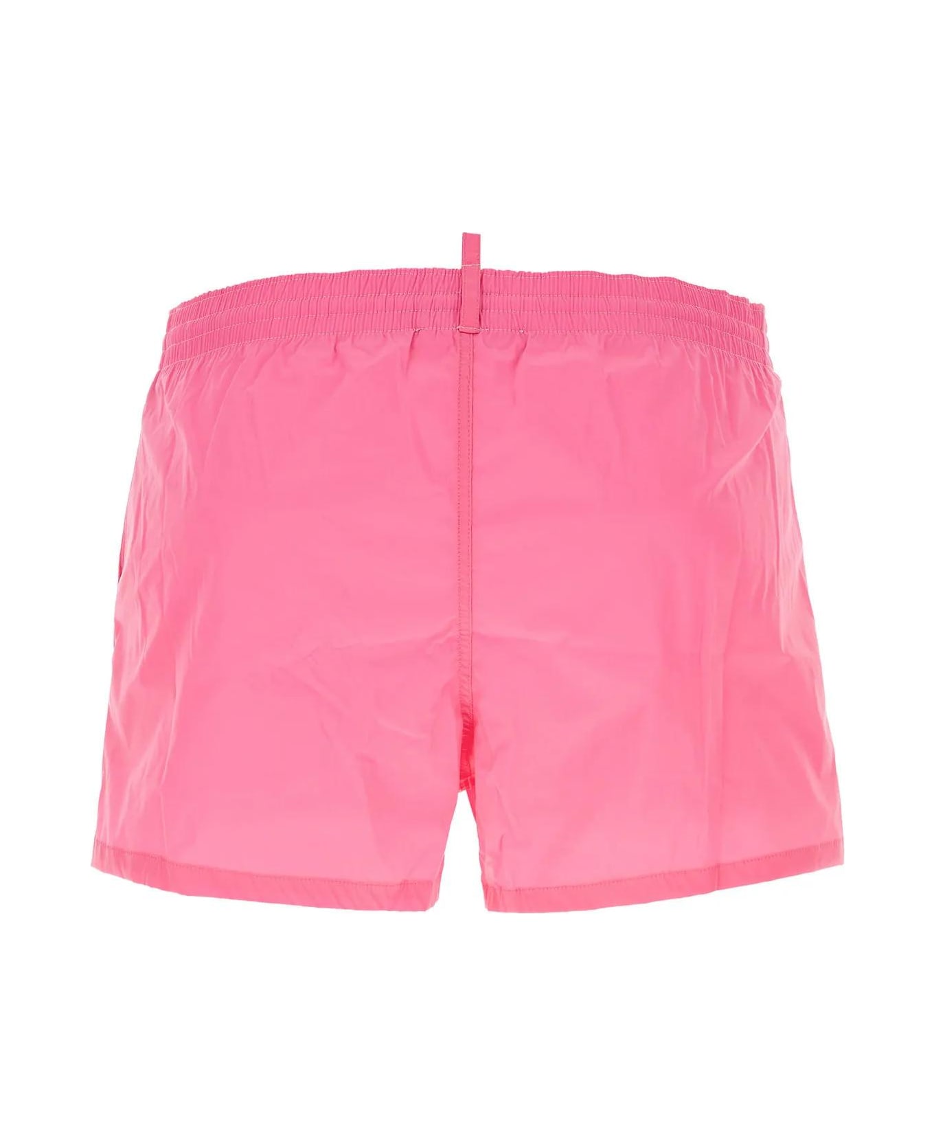 Dsquared2 Fuchsia Stretch Nylon Swimming Shorts - Rosa