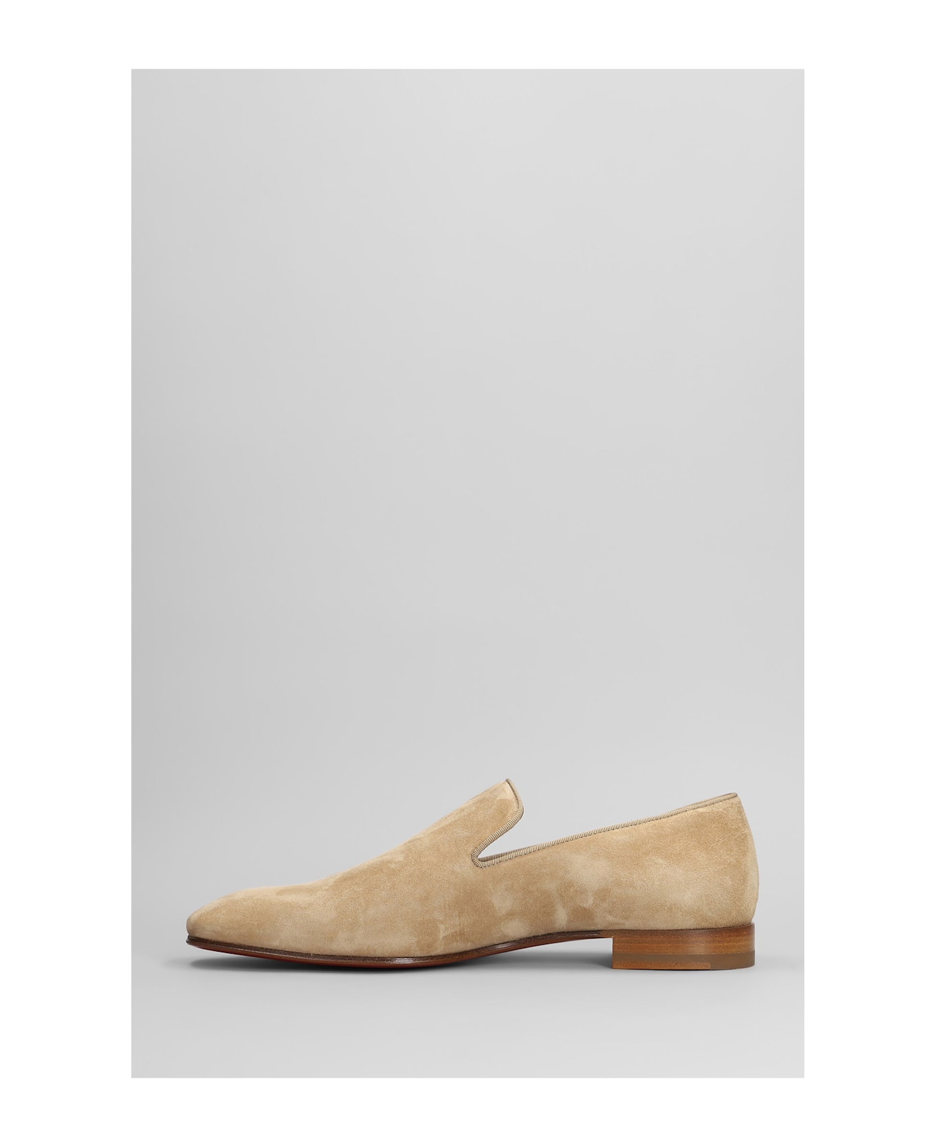 Christian Louboutin Dandelion Loafers In Beige Suede - beige