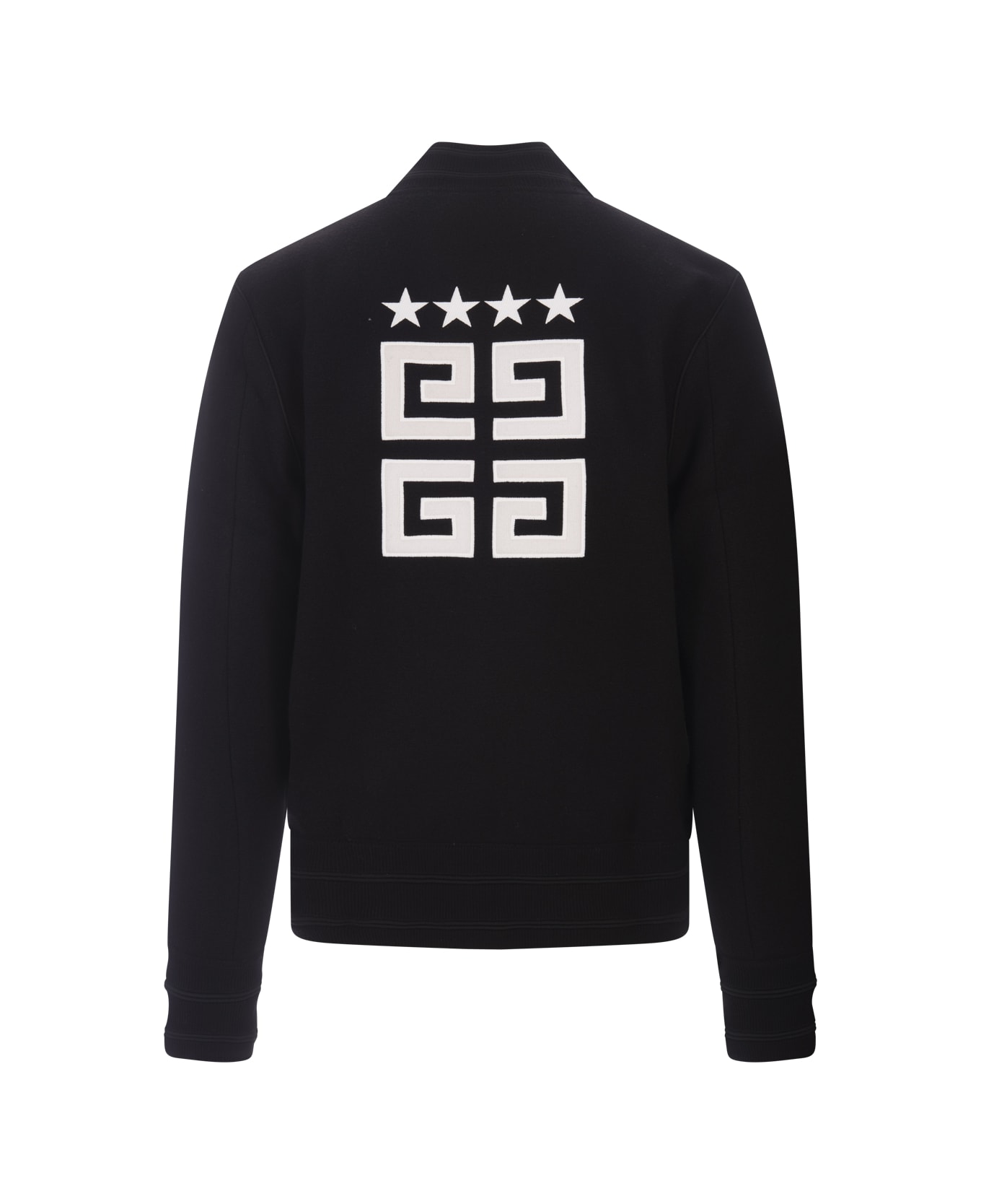 Givenchy 4g Stars Bomber Jacket In Black Wool - Black