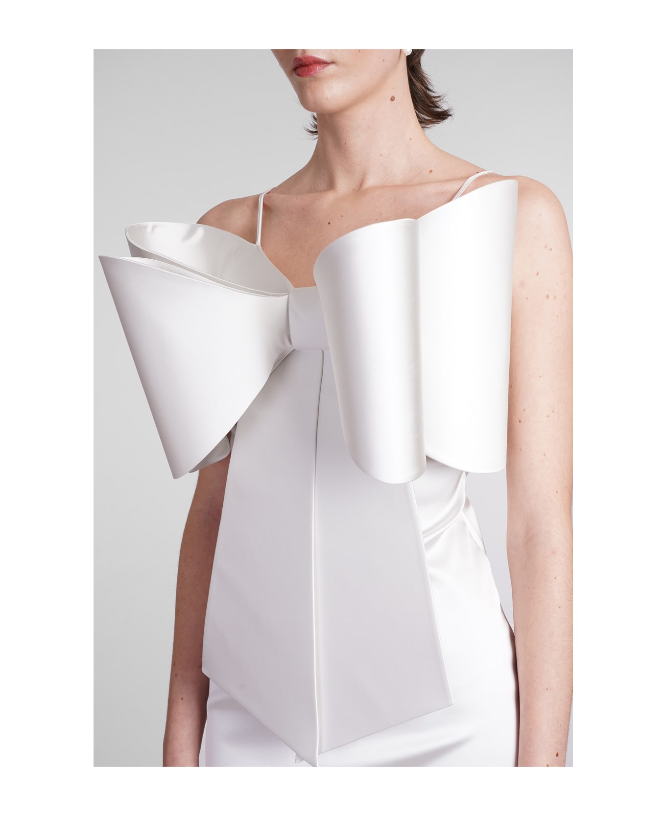 Mach & Mach Dress In White Acetate - white