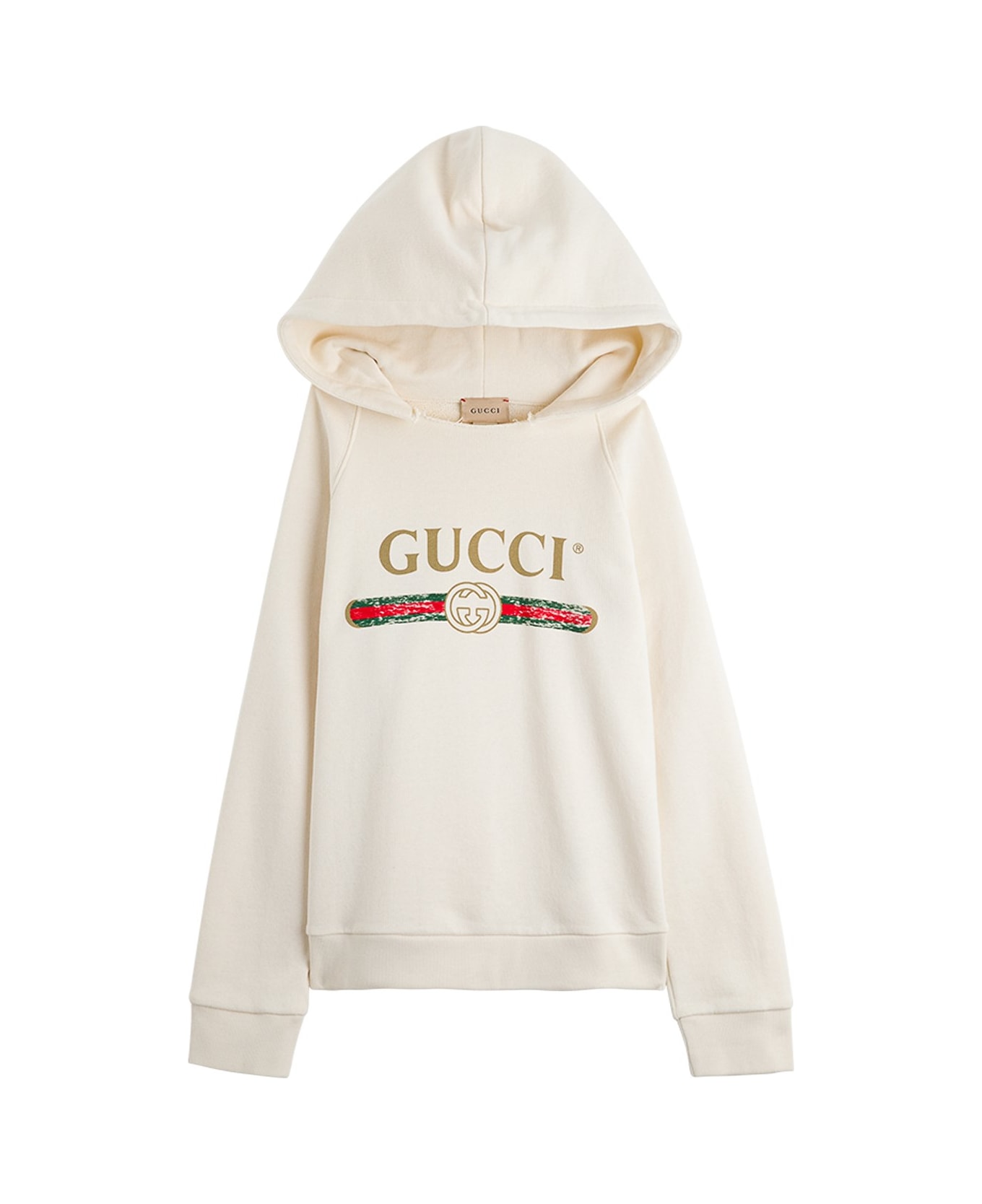 Gucci Jersey Hoodie With Logo Print - White Green Red