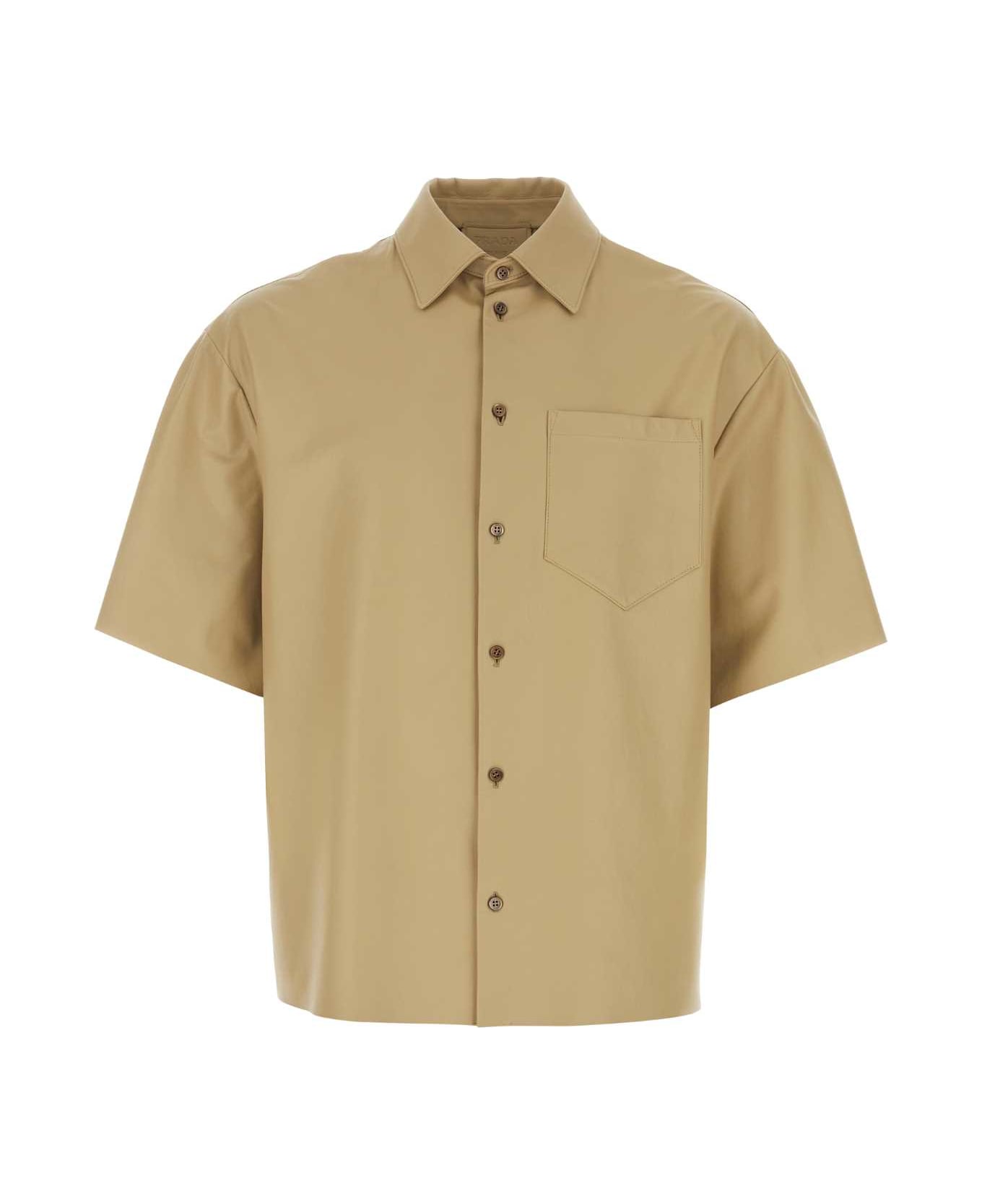 Prada Beige Leather Shirt - KAKI