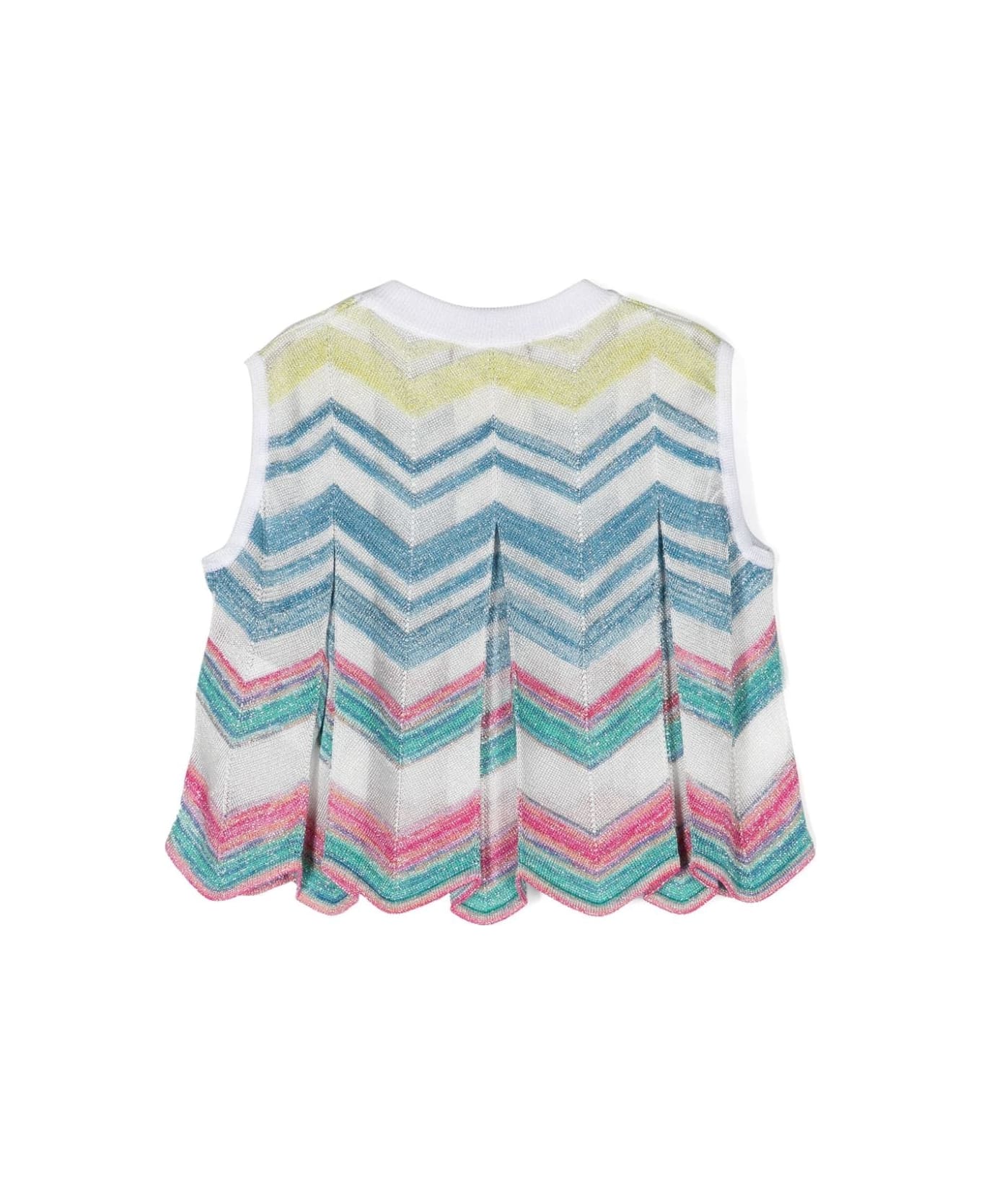 Missoni Kids Multicolour Chevron Laminated Knitted Sleeveless Top - Multicolour トップス