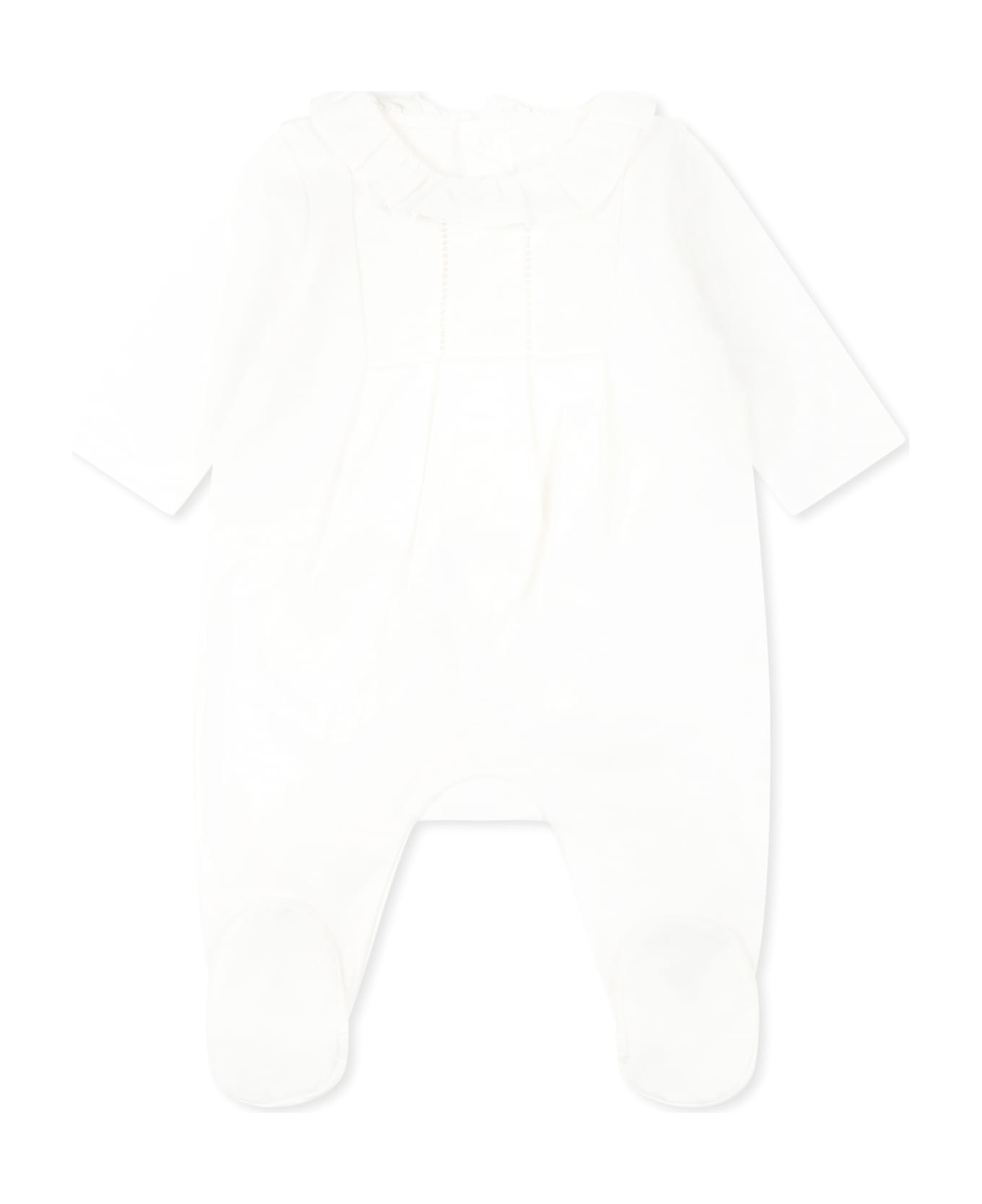 Chloé White Set For Baby Girl With Logo - White
