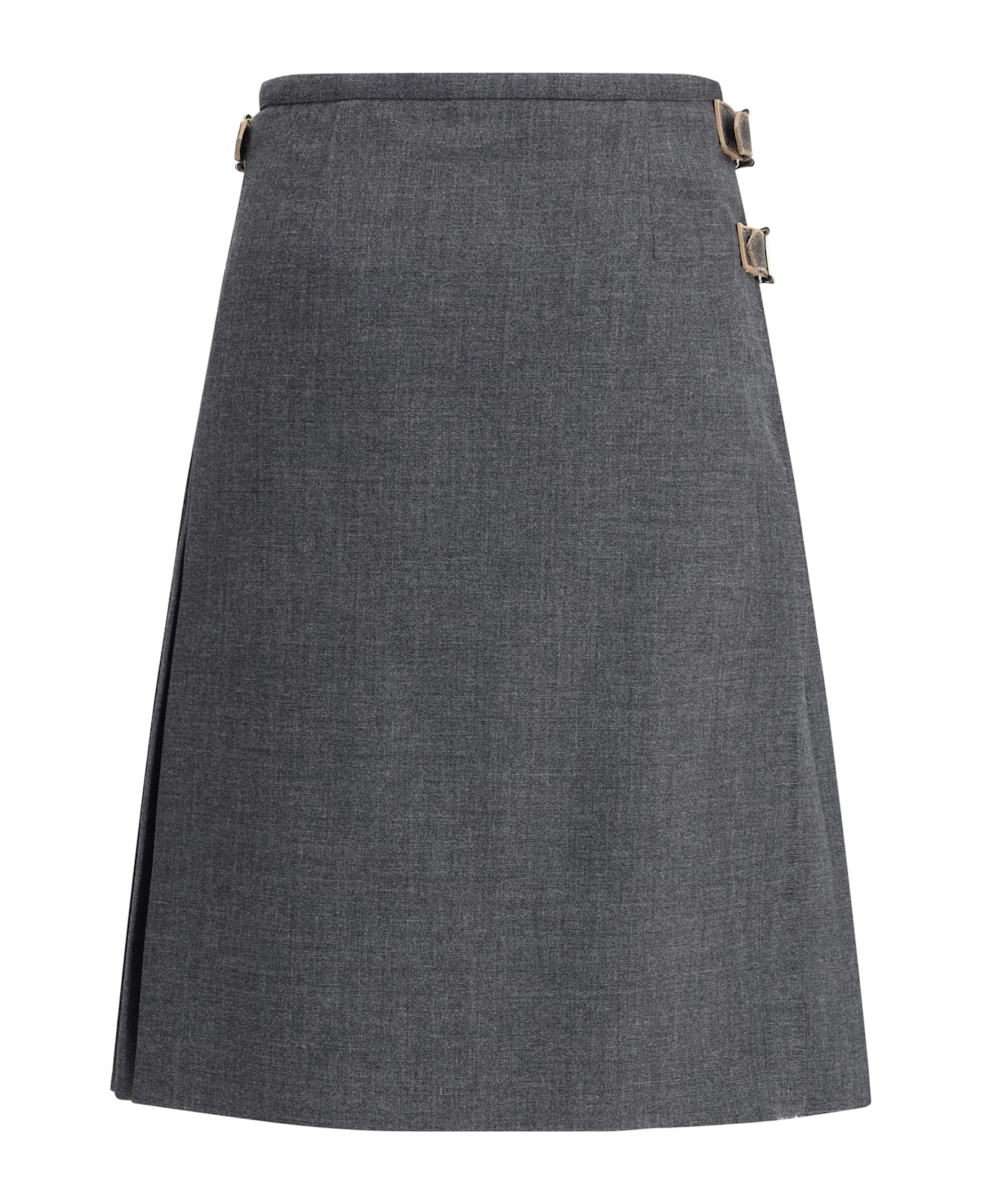 Prada Pleated Skirt In Kid Mohair