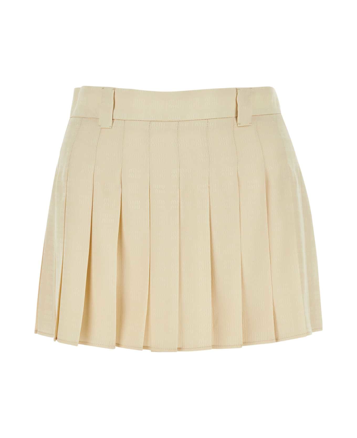 Miu Miu Sand Silk Mini Skirt - ALBINO スカート