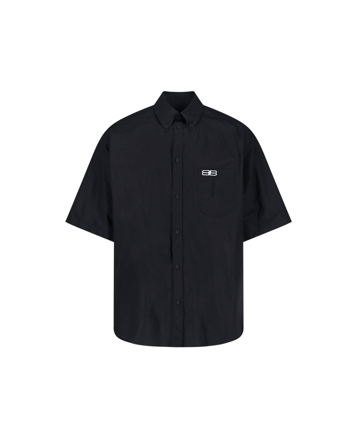 Balenciaga Oversized Logo Shirt - Black  
