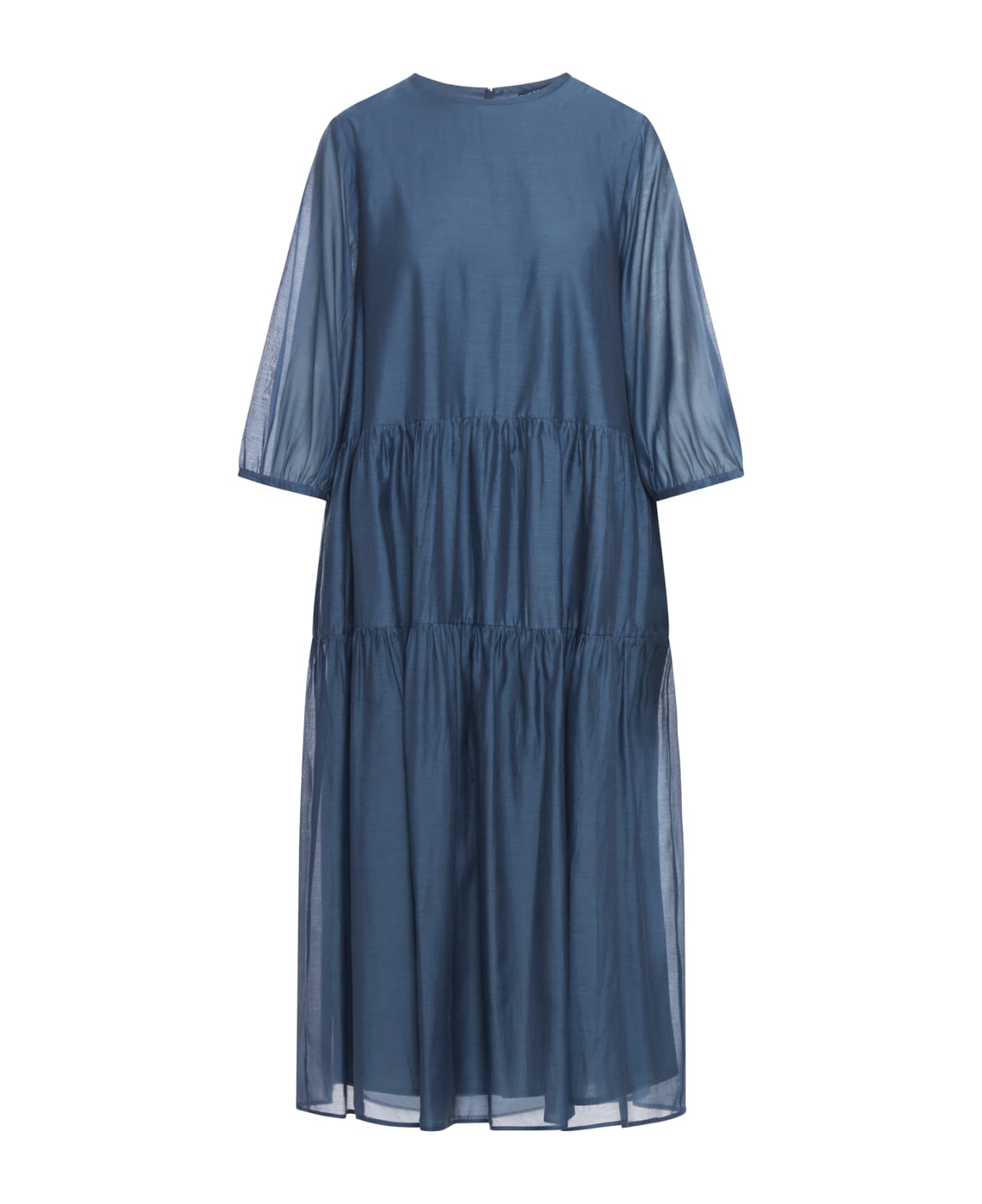 &#zipped-up padded jacket Blue Etienne Dress - Blue Grey
