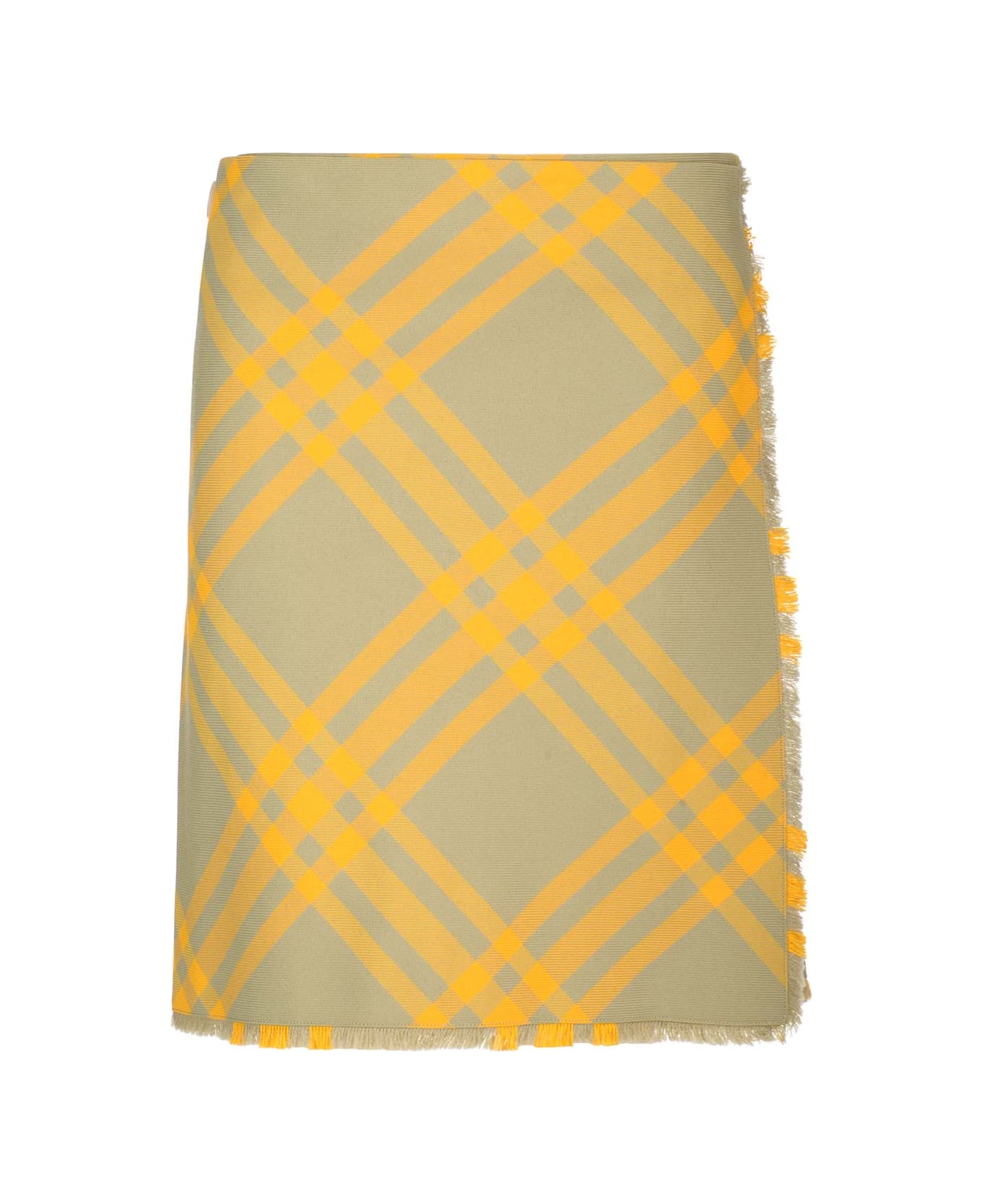 Burberry Check Wool Kilt - Yellow スカート