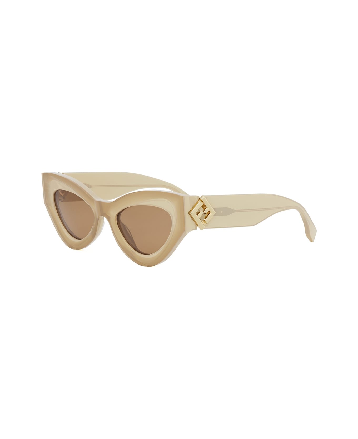 Fendi Eyewear Fendi Fe40146i Ff Diamonds 57e Beige Sunglasses - Beige