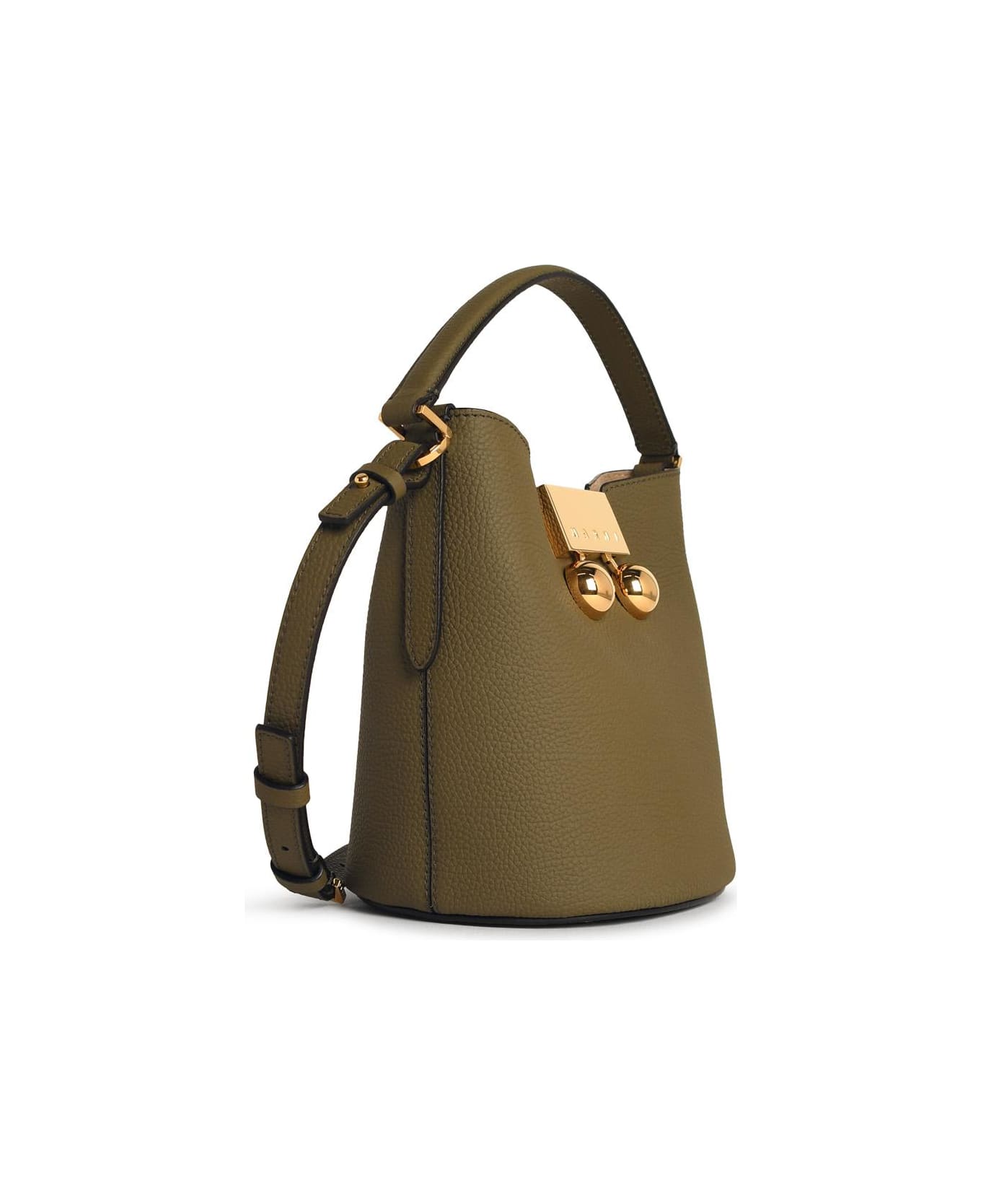 Marni 
trunkaroo
 Green Leather Bag - DEEP SAGE