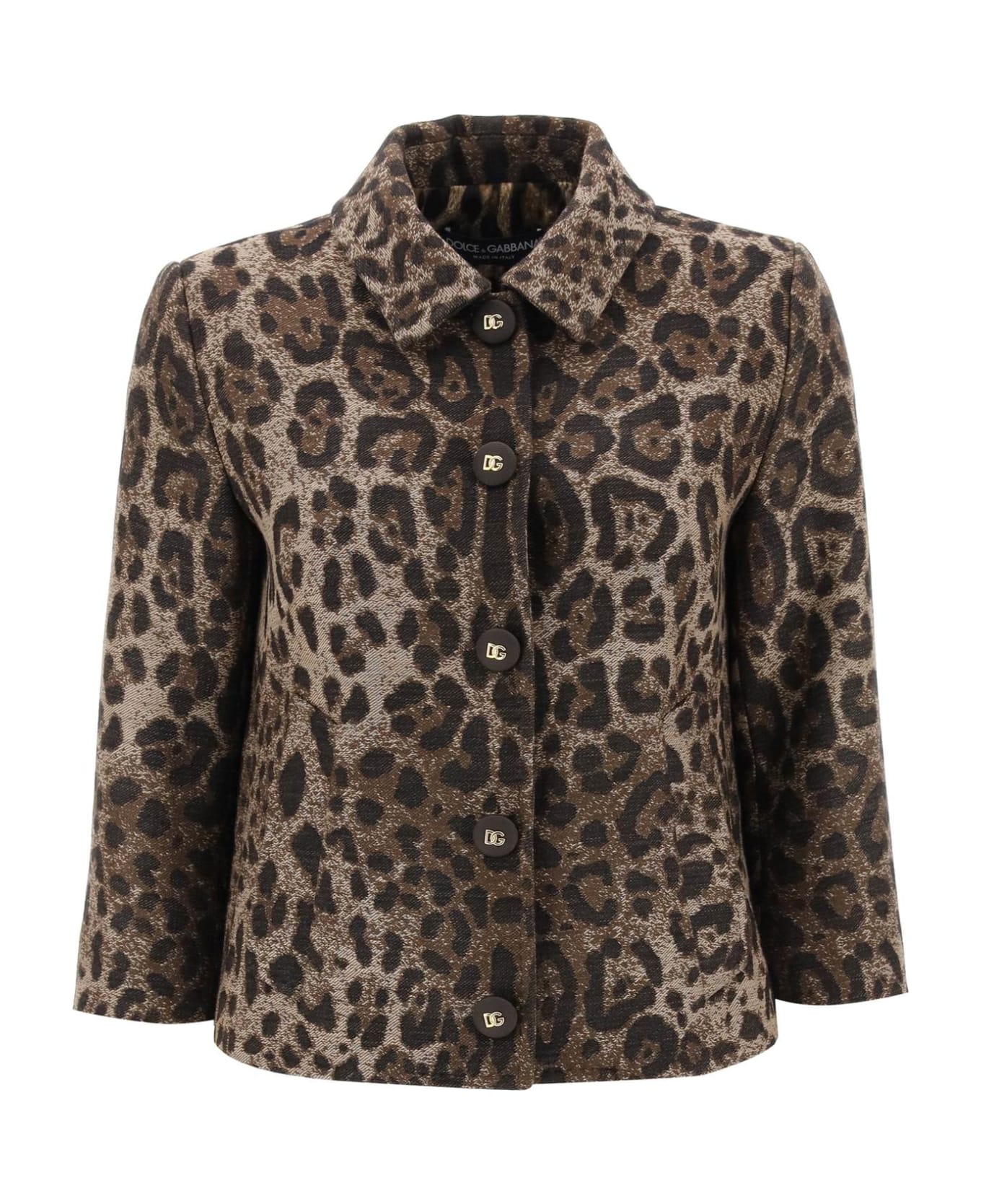 Dolce & Gabbana Cropped Animalier Jacket - Tess accoppiato