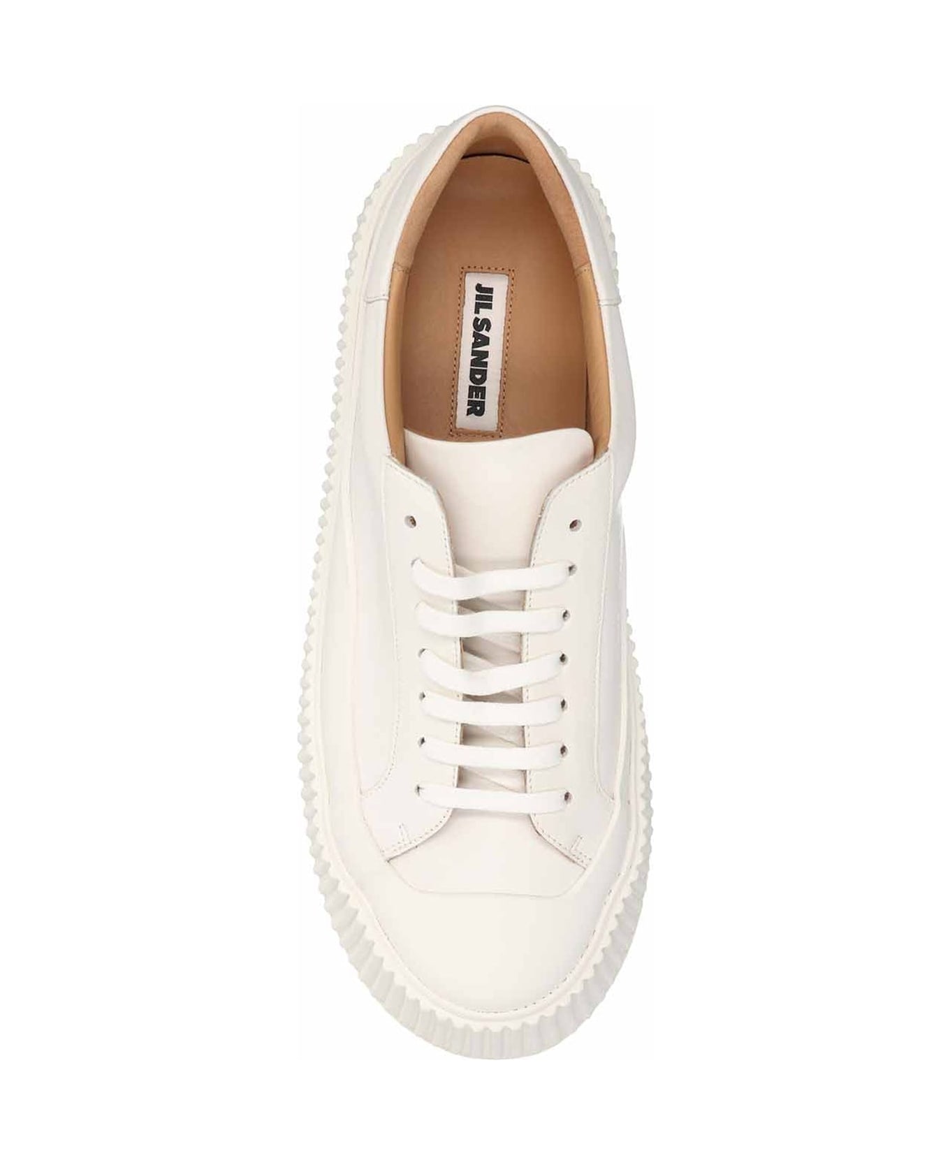 Jil Sander Maxi Sole Leather Sneakers - White