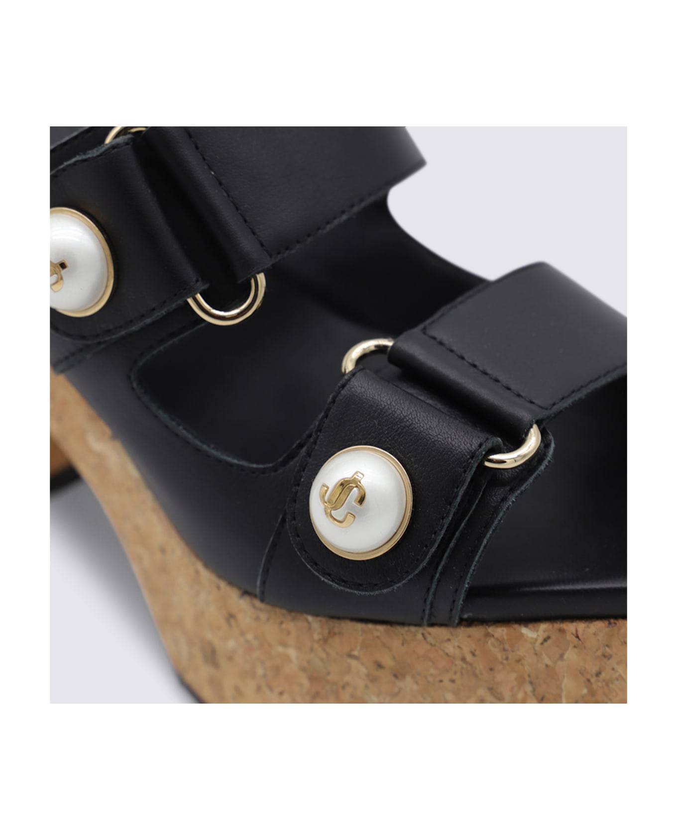 Jimmy Choo Black Leather Sandals - Black