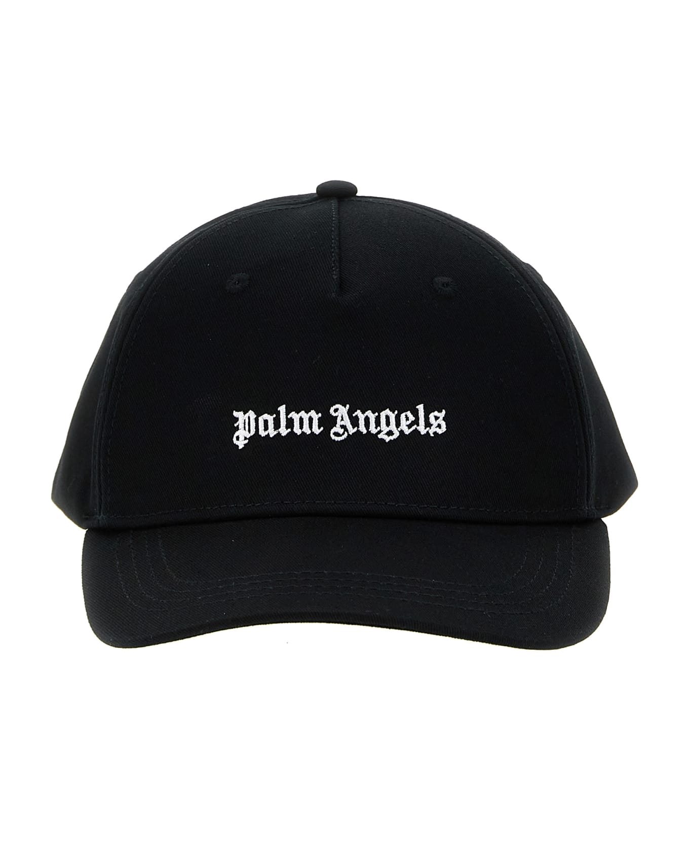 Palm Angels Logo Embroidered Baseball Cap - Black off white