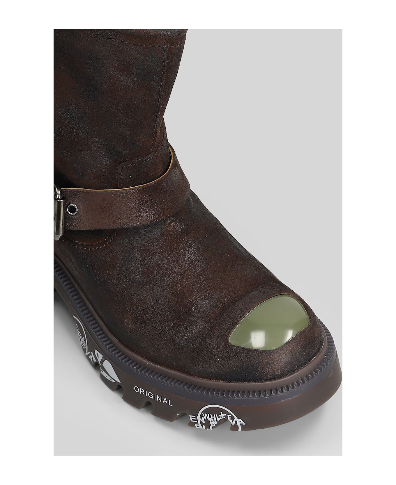 Premiata Camden Combat Boots In Brown Nubuck - brown