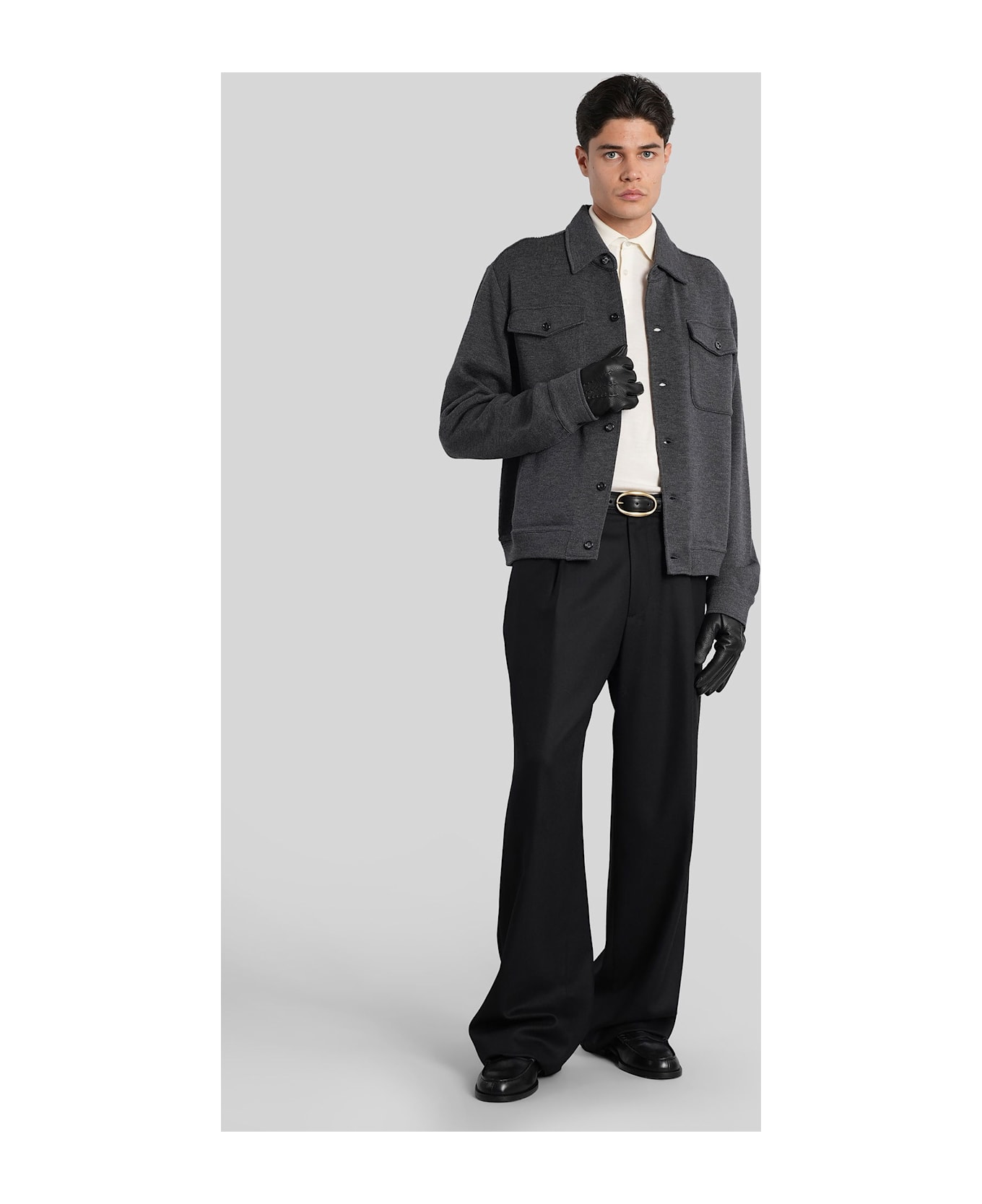 Lardini Casual Jacket In Grey Wool - grey
