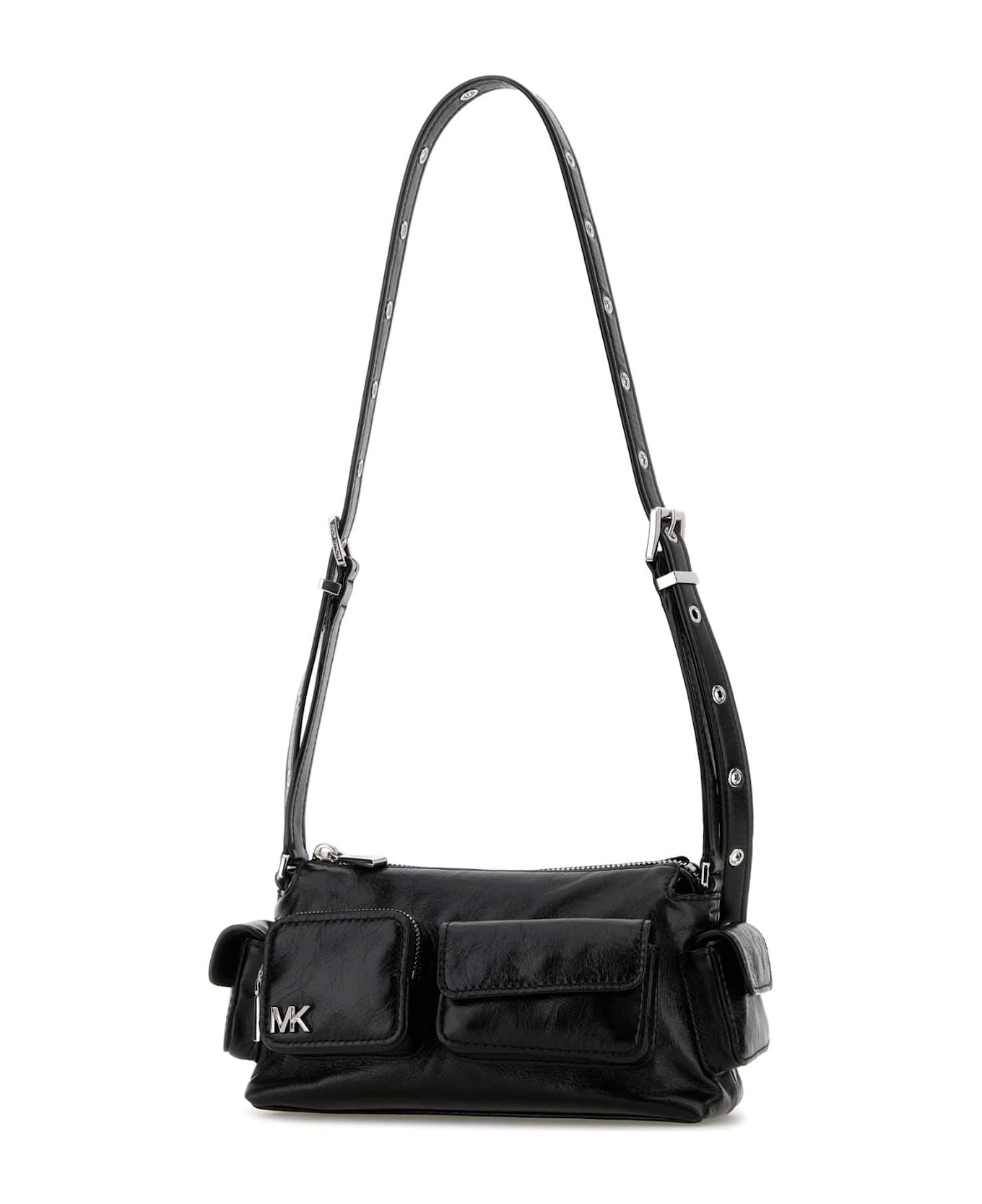 Michael Kors Black Leather Dakota Crossbody Bag - BLACK