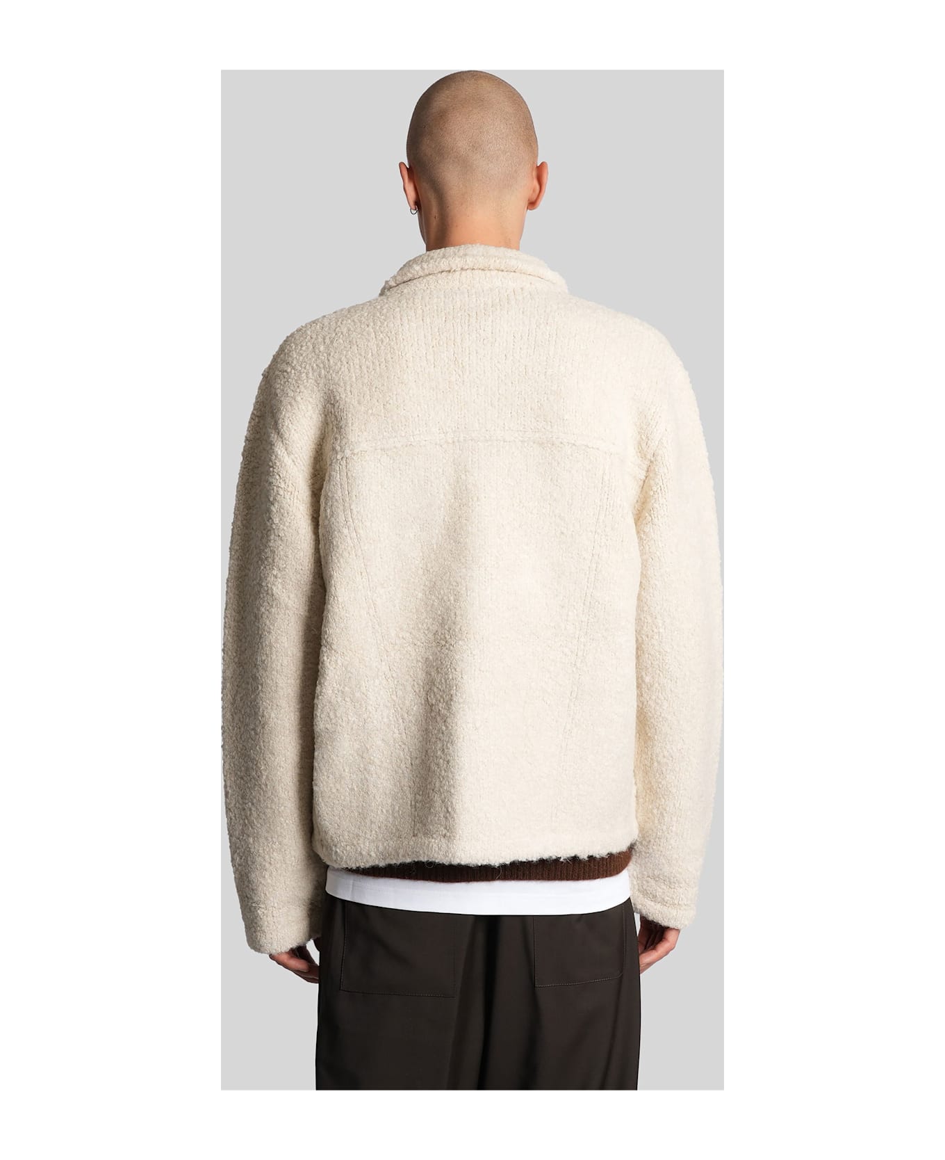 Laneus Casual Jacket In Beige Acrylic - beige