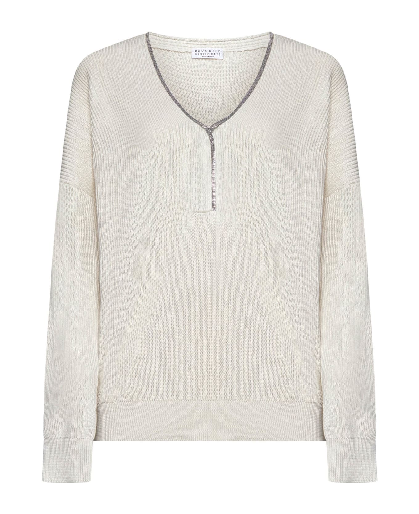 Brunello Cucinelli Sweater - White ニットウェア