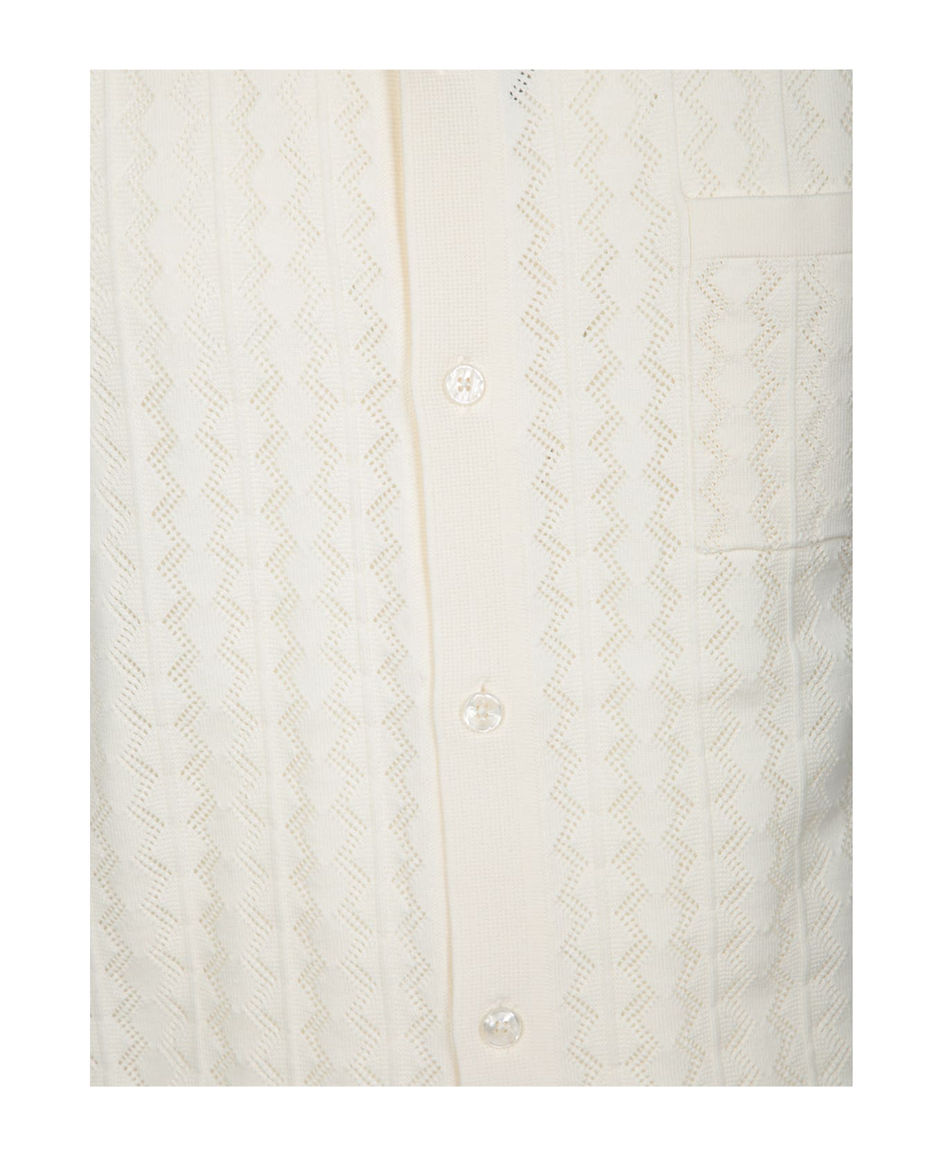 Dolce 
Gabbana Perforated Cotton Knit Shirt - Beige