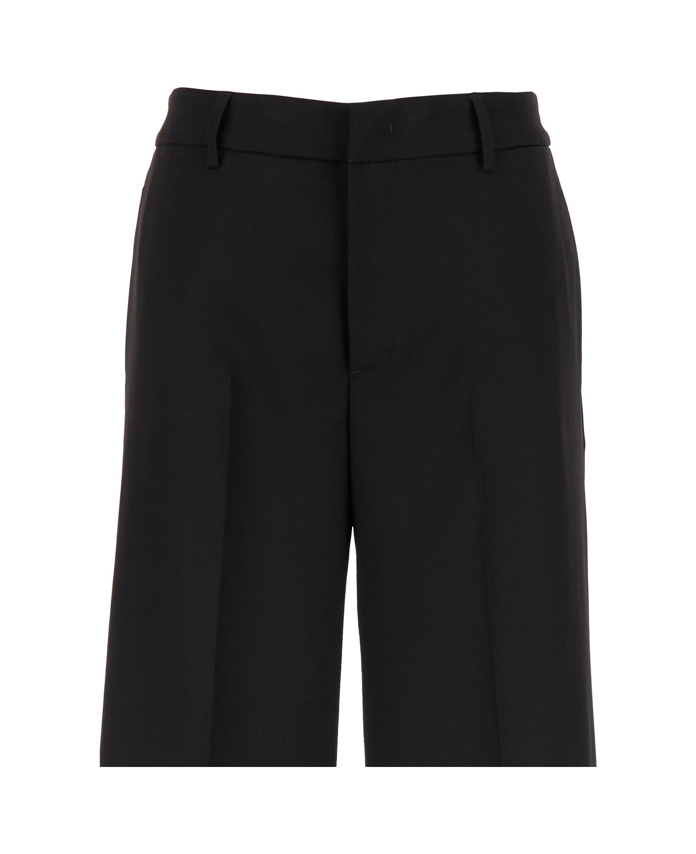 PT01 Tailored 'lorenza' High Waisted Black Trousers In Technical Fabric Woman - nero ボトムス