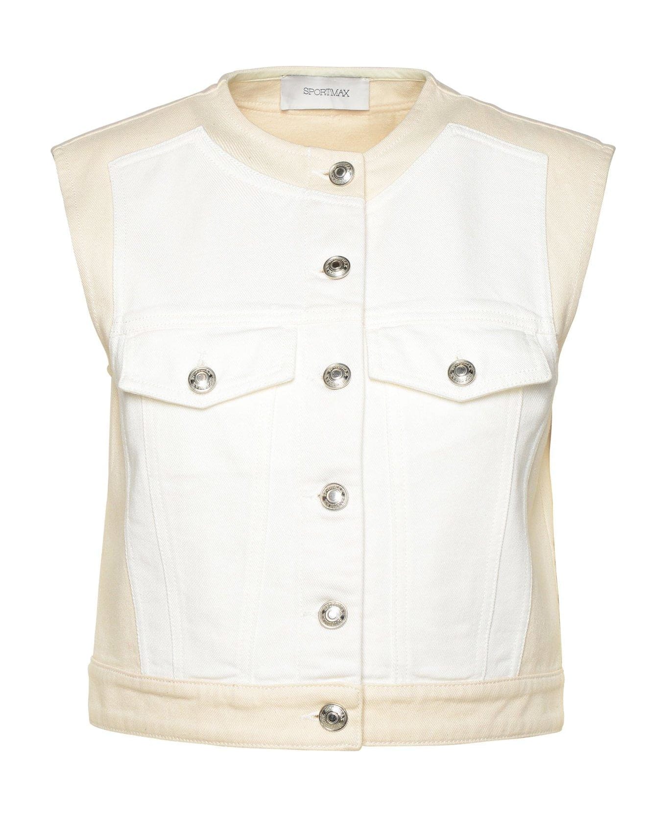 SportMax 'salita' White Cotton Vest - White