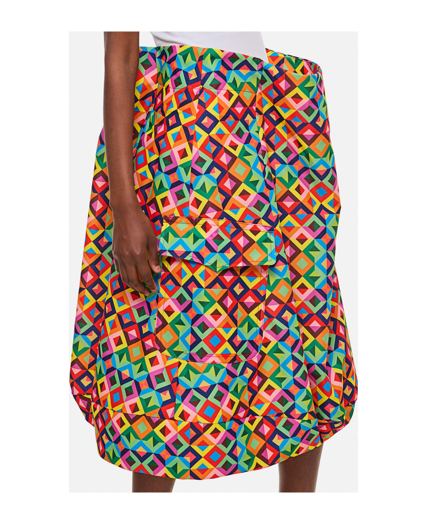 Comme des Garçons Grosgrain Printed Midi Skirt - MultiColour
