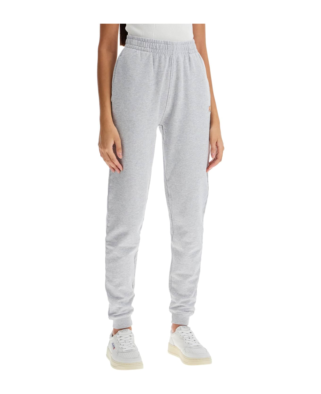 Maison Kitsuné Fox Head Jogging Pants - Light Grey Melange