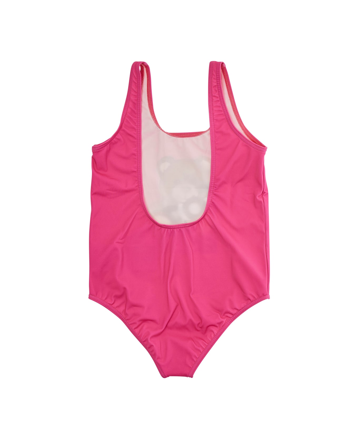 Moschino Pink Swimsuit With Teddy Bear Print On The Front In Tech Fabric Girl - Pink