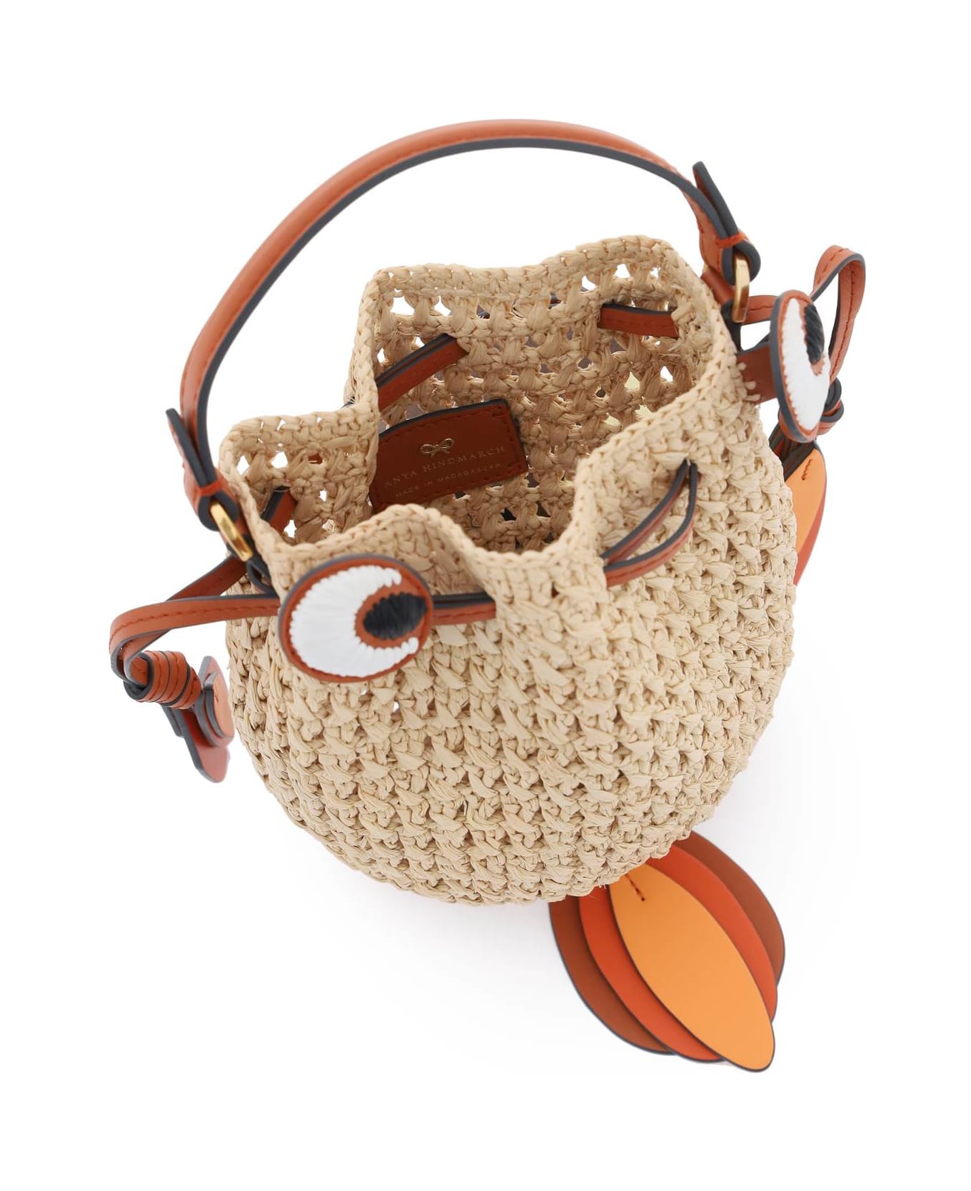 Anya Hindmarch Raffia Gold Fish Handbag - NATURAL (Orange) トートバッグ