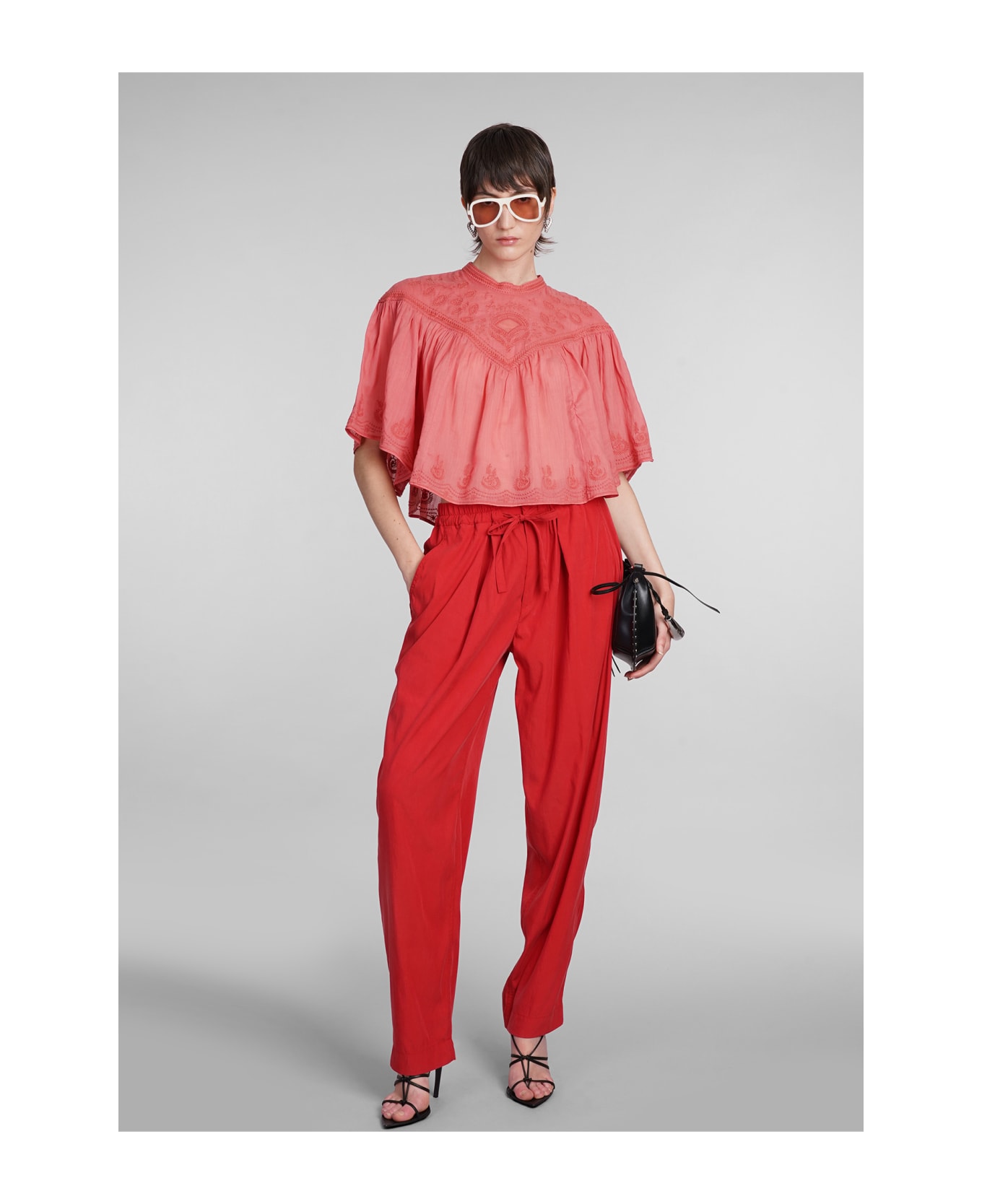 Isabel Marant Hectorina Pants In Red Wool And Polyester - red ボトムス
