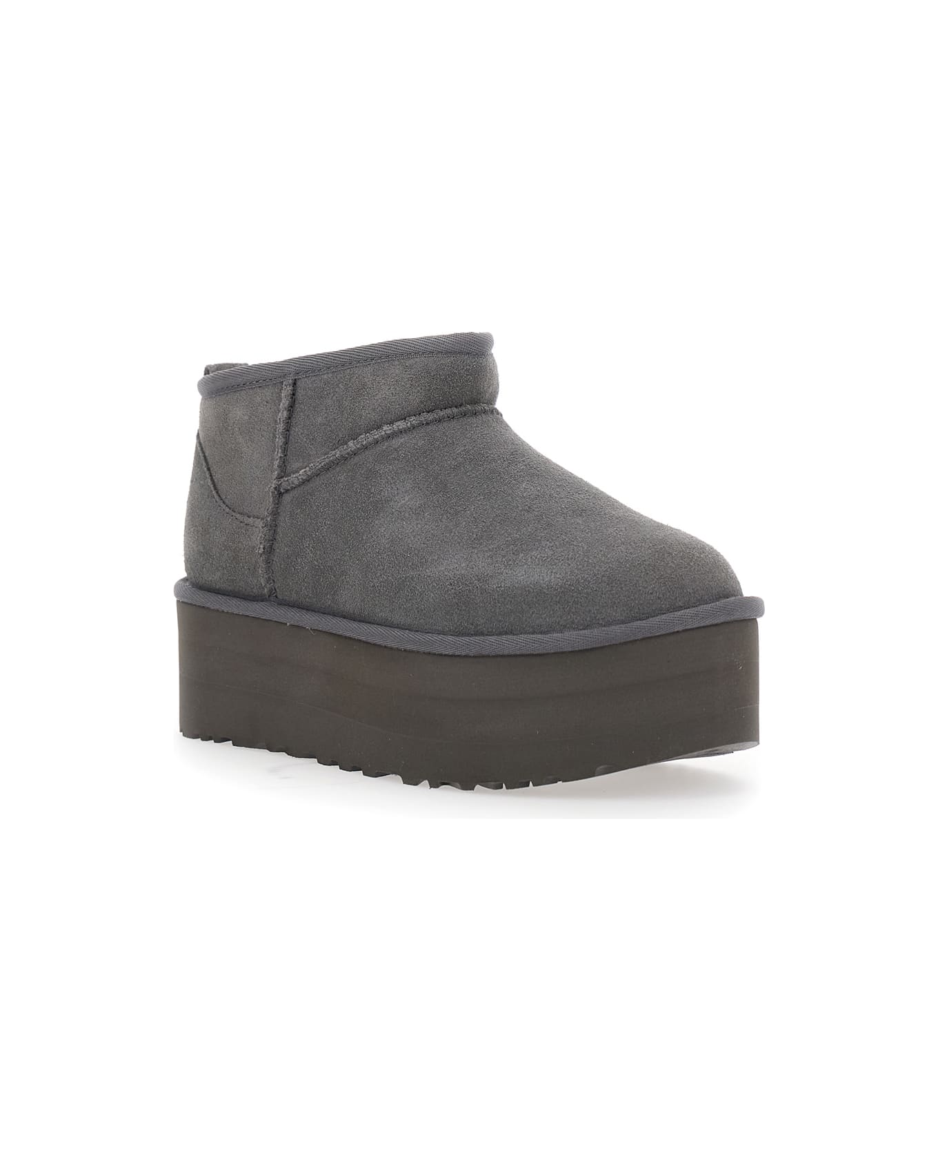 UGG 'ultra Mini Classic' Grey Pull-on Boots In Suede Woman - Grey