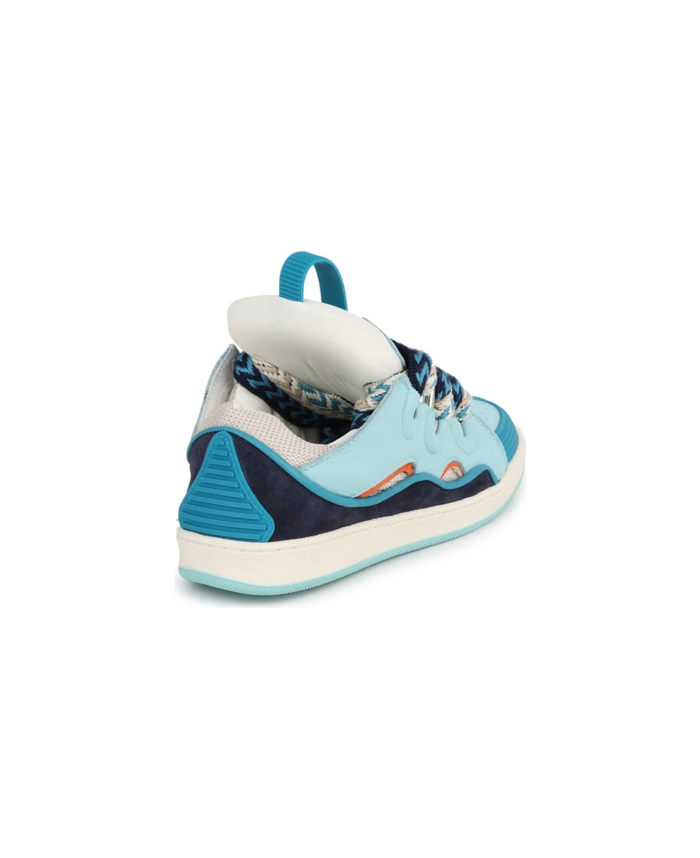 Lanvin Aquamarine Leather Curb Sneakers - Blue シューズ