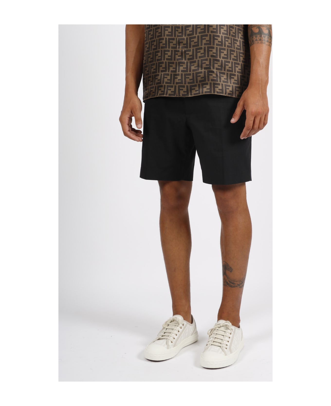Fendi Cotton Shorts - BLACK