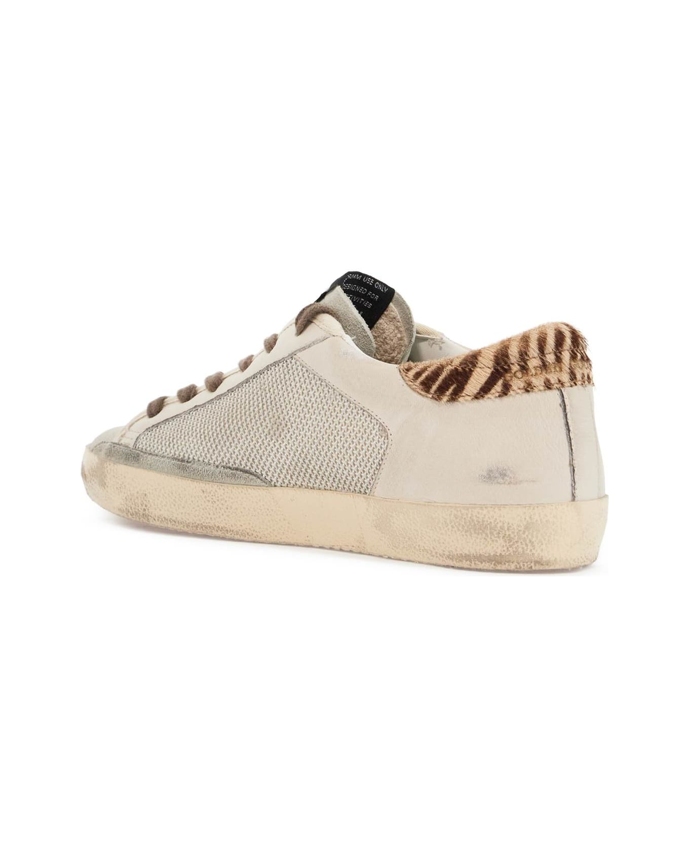 Golden Goose Super-star Canvas And Leather Sneakers - SILVER/ICE/WHITE/BUTTERCREAM BROWN ZEBRA