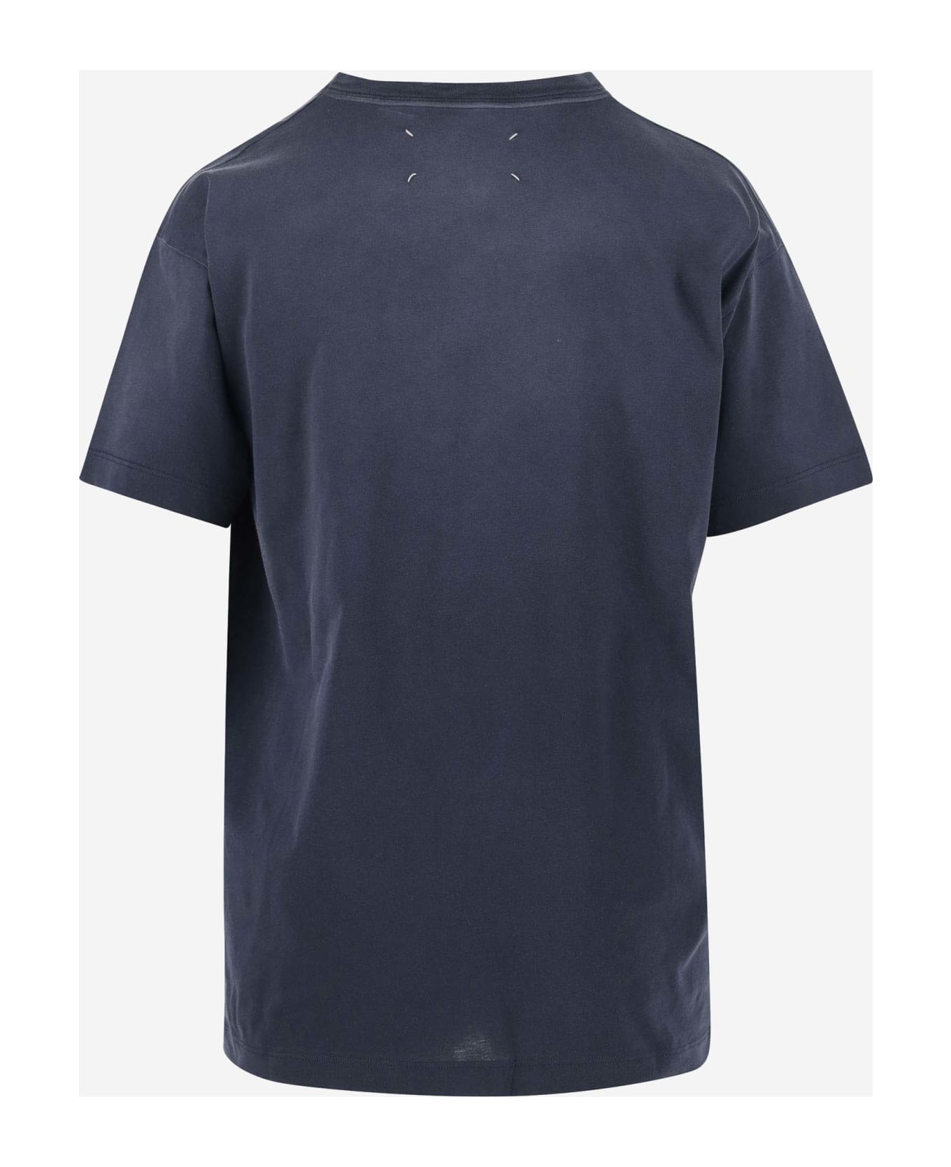 Maison Margiela Cotton T-shirt With Logo - Blue
