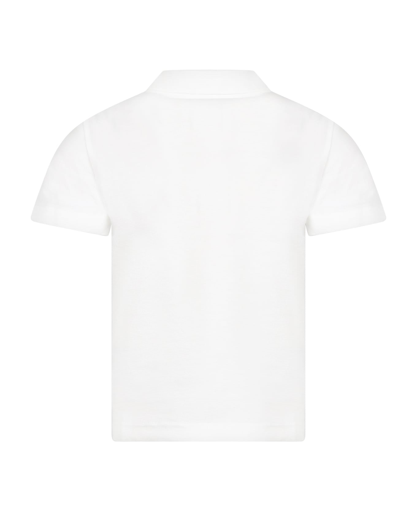 Lacoste White Polo For Boy With Iconic Logo - White
