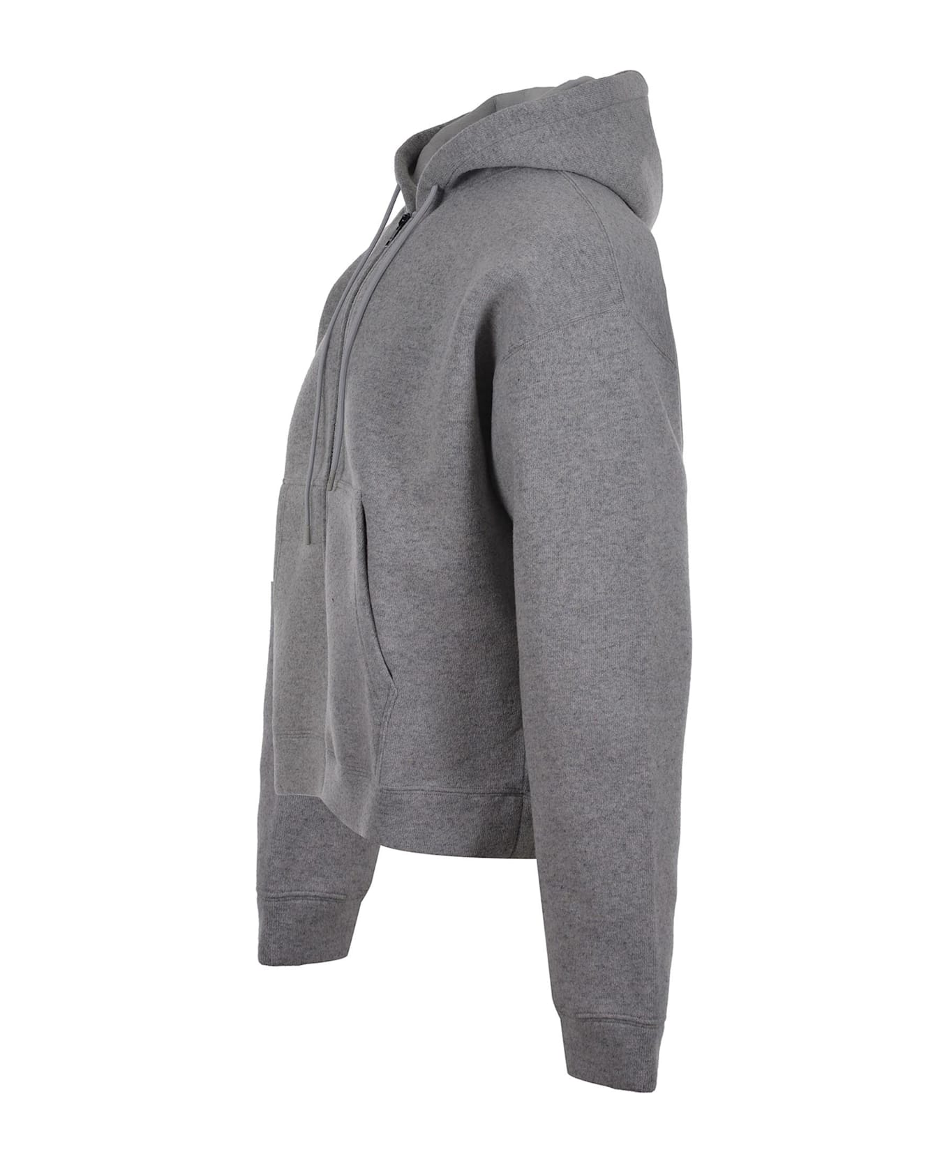 MSGM Sweatshirt In Scuba Effect Wool Blend. - Light Grey