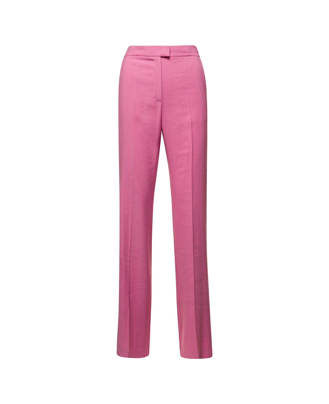 The Andamane Pink Straight Trousers Galdys In Viscose Woman - Pink ボトムス